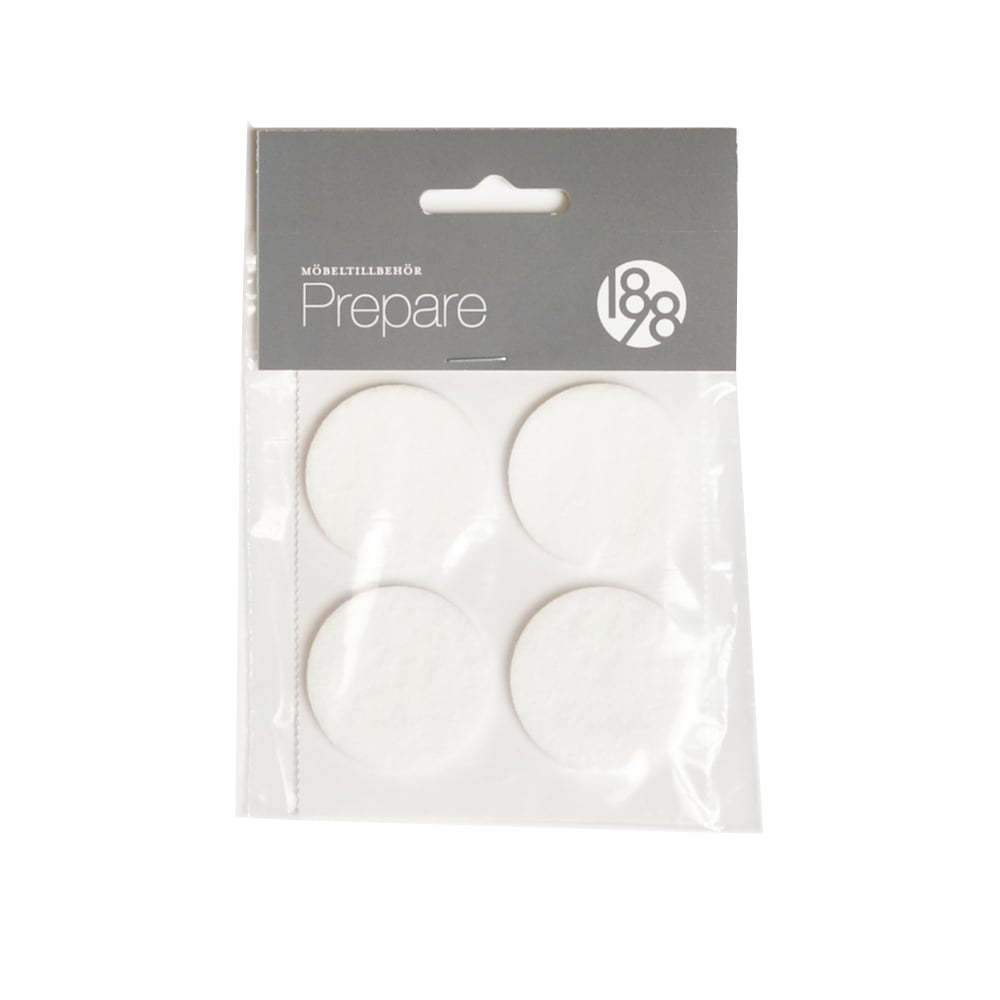 1898 Prepare furniture floor protectors White, self-adhesive felt, o38 mm, 4 pcs