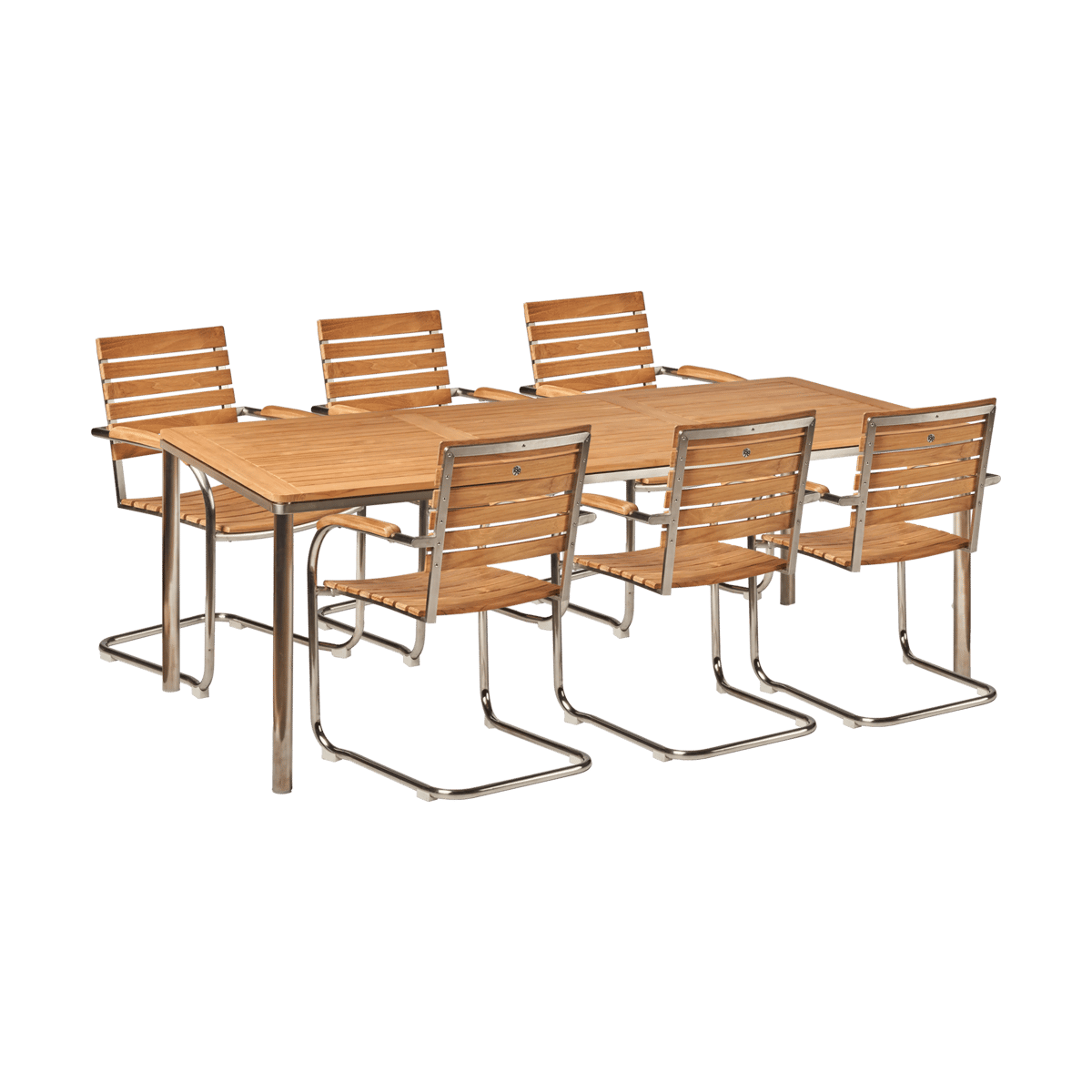 1898 Rörvik dining set with 6 chairs | Scandinavian Design | Brown