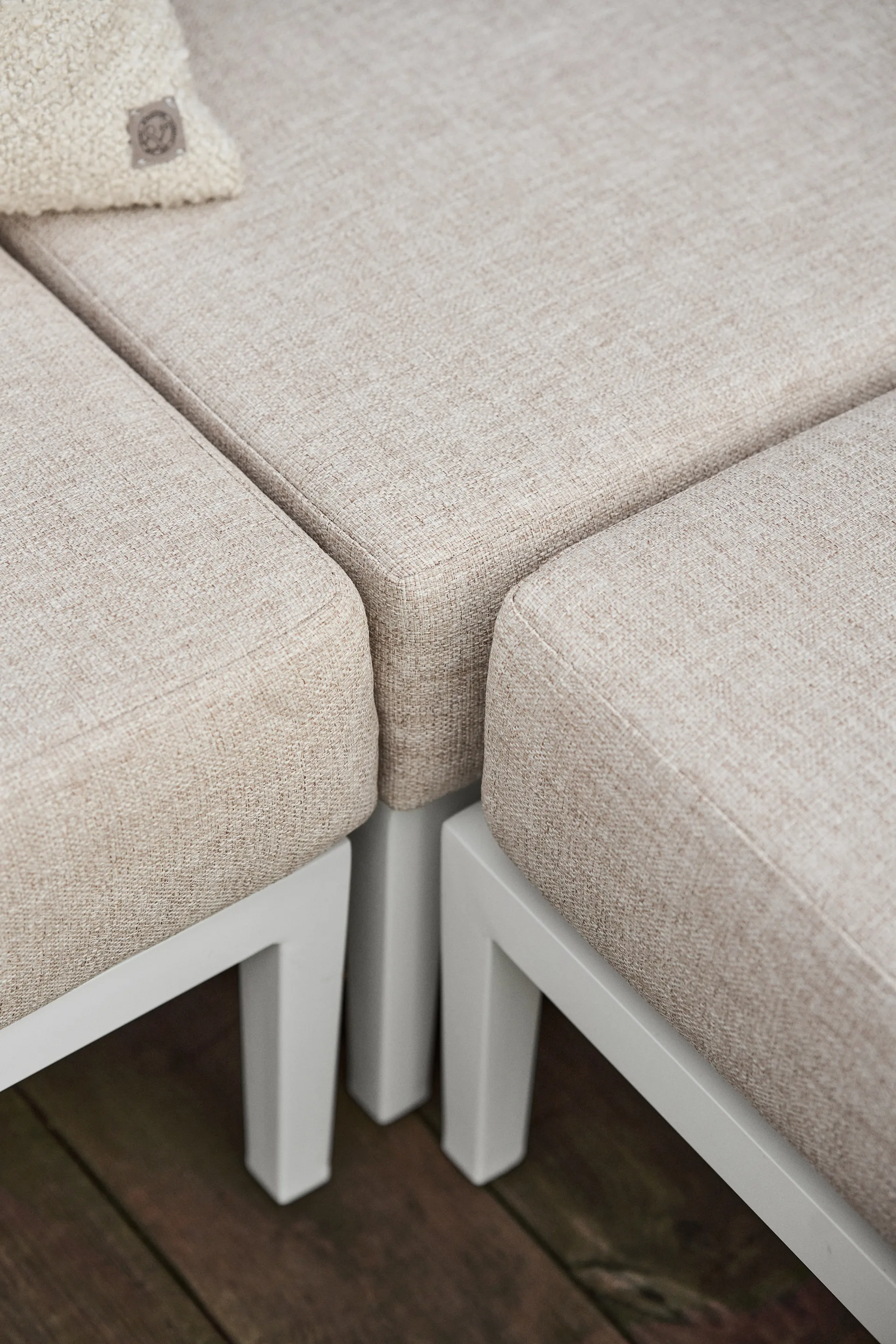 Santander footstool, White-beige 1898