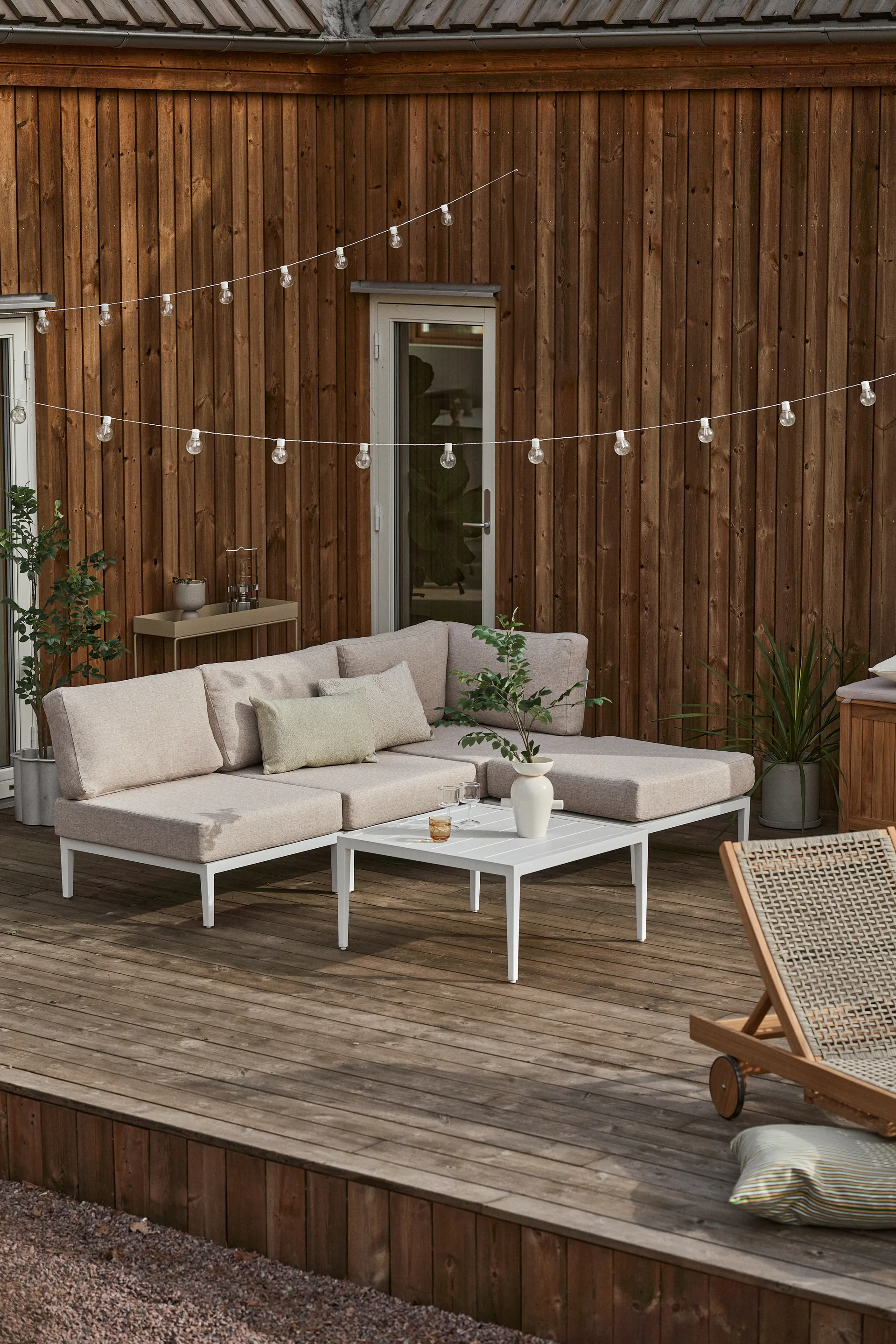 Santander modul sofa center module, White-beige 1898