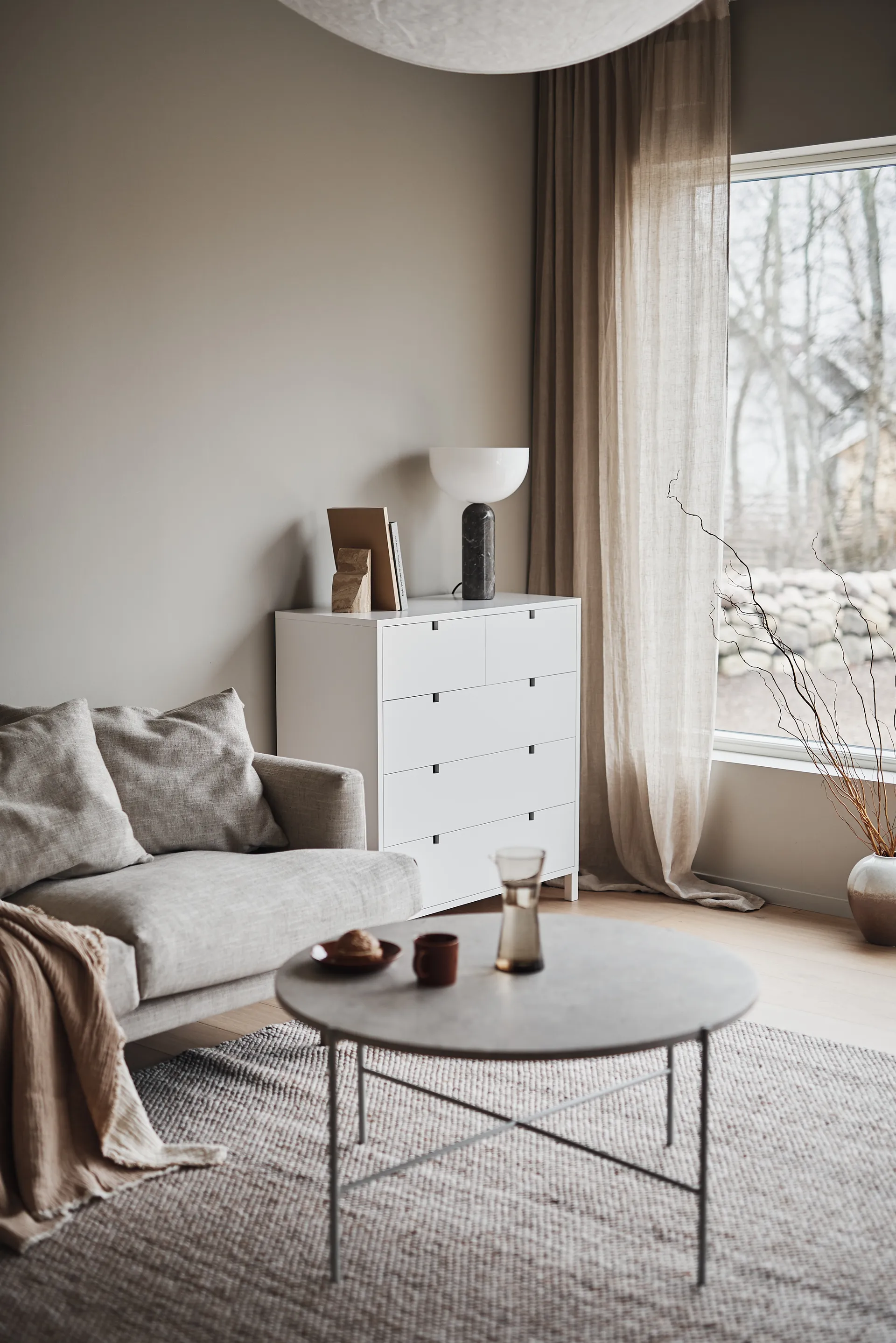 Sjövik sofa, Bern Beige 0341-white-oiled oak, 3-seater 1898