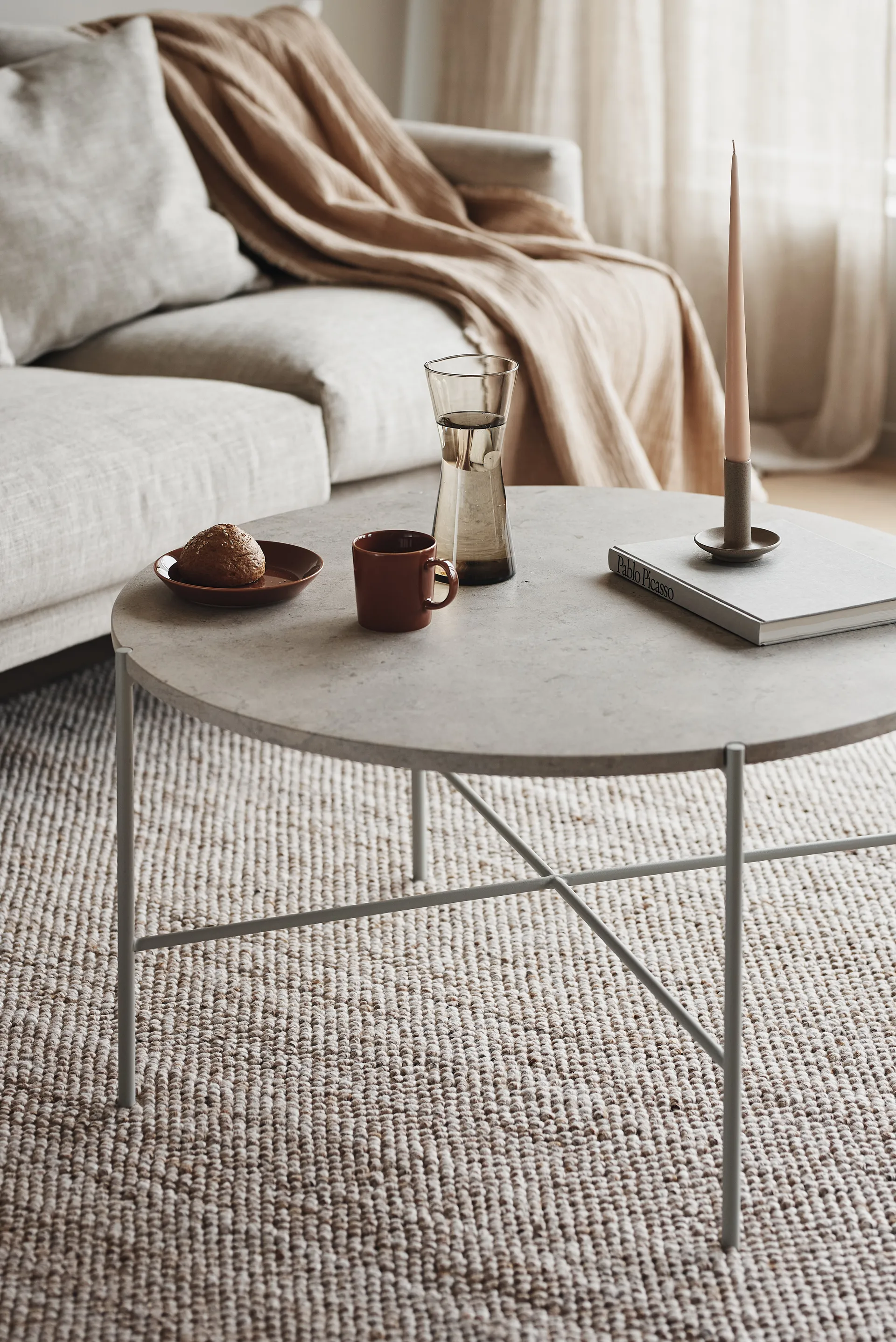 Sjövik sofa, Bern Beige 0341-white-oiled oak, 3,5-seater 1898