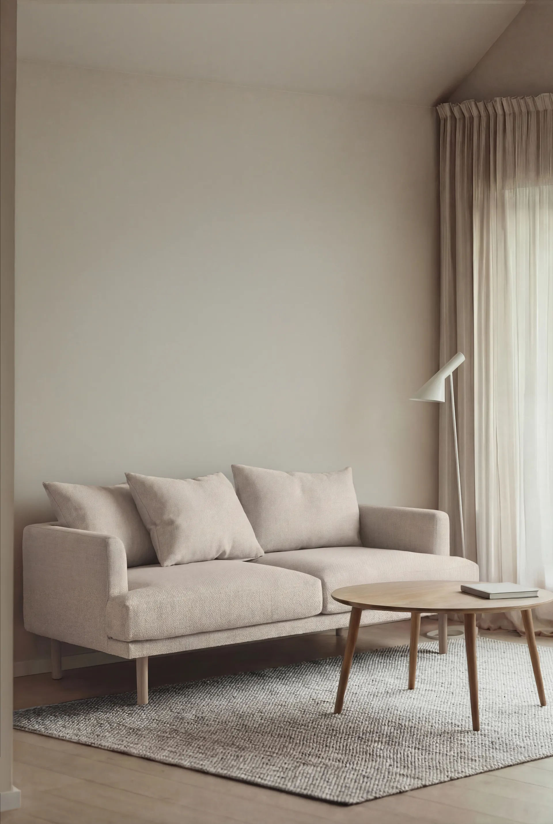 Sjövik sofa, Caleido Beige 9600-white-oiled oak, 2,5-seater 1898