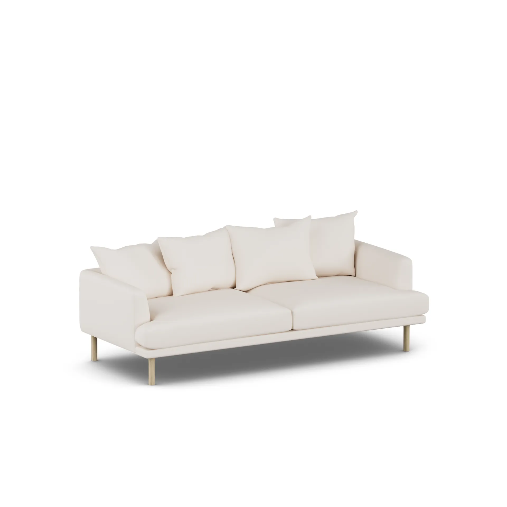 Sjövik sofa, Caleido Beige 9600-white-oiled oak, 3-seater 1898