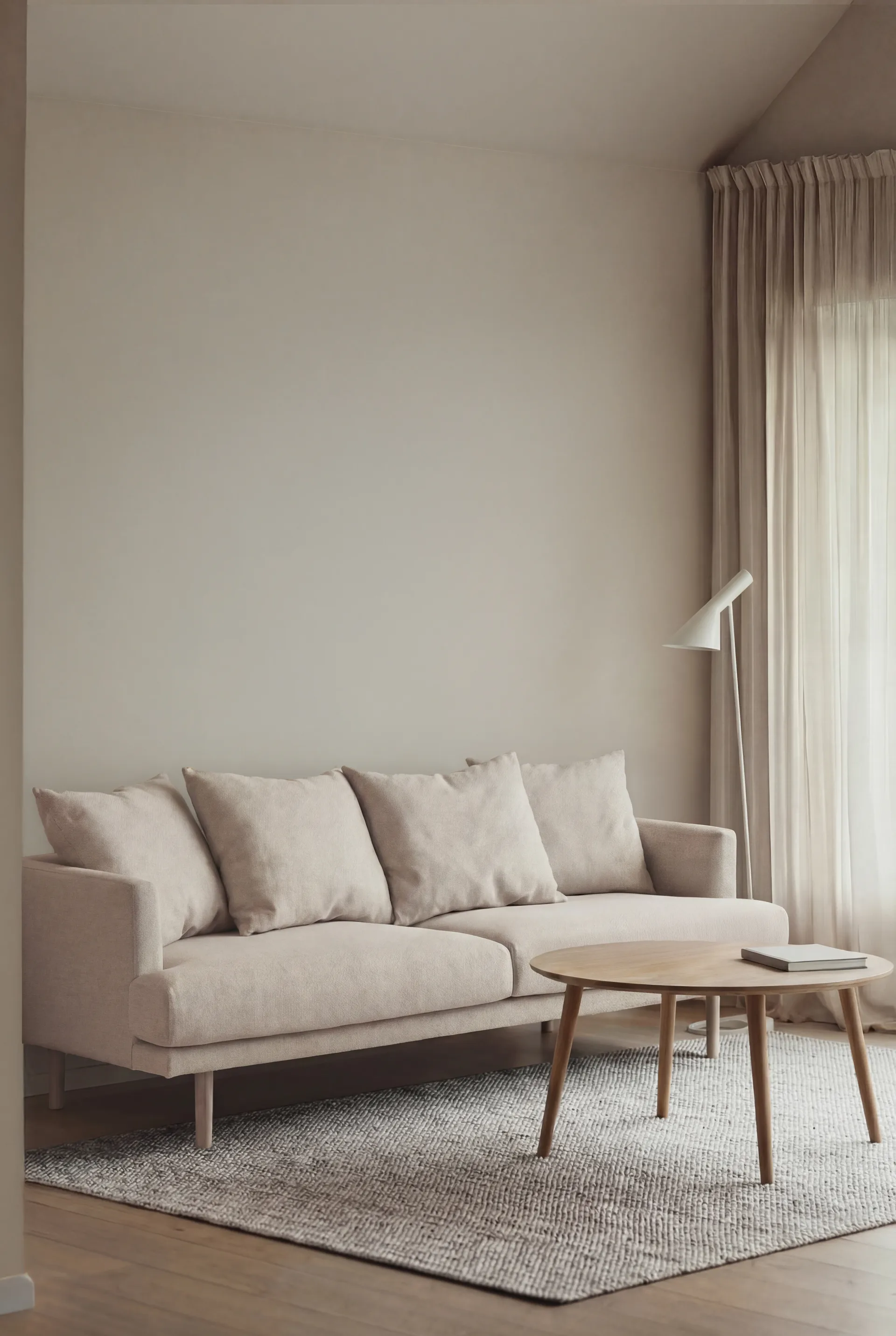 Sjövik sofa, Caleido Beige 9600-white-oiled oak, 3-seater 1898