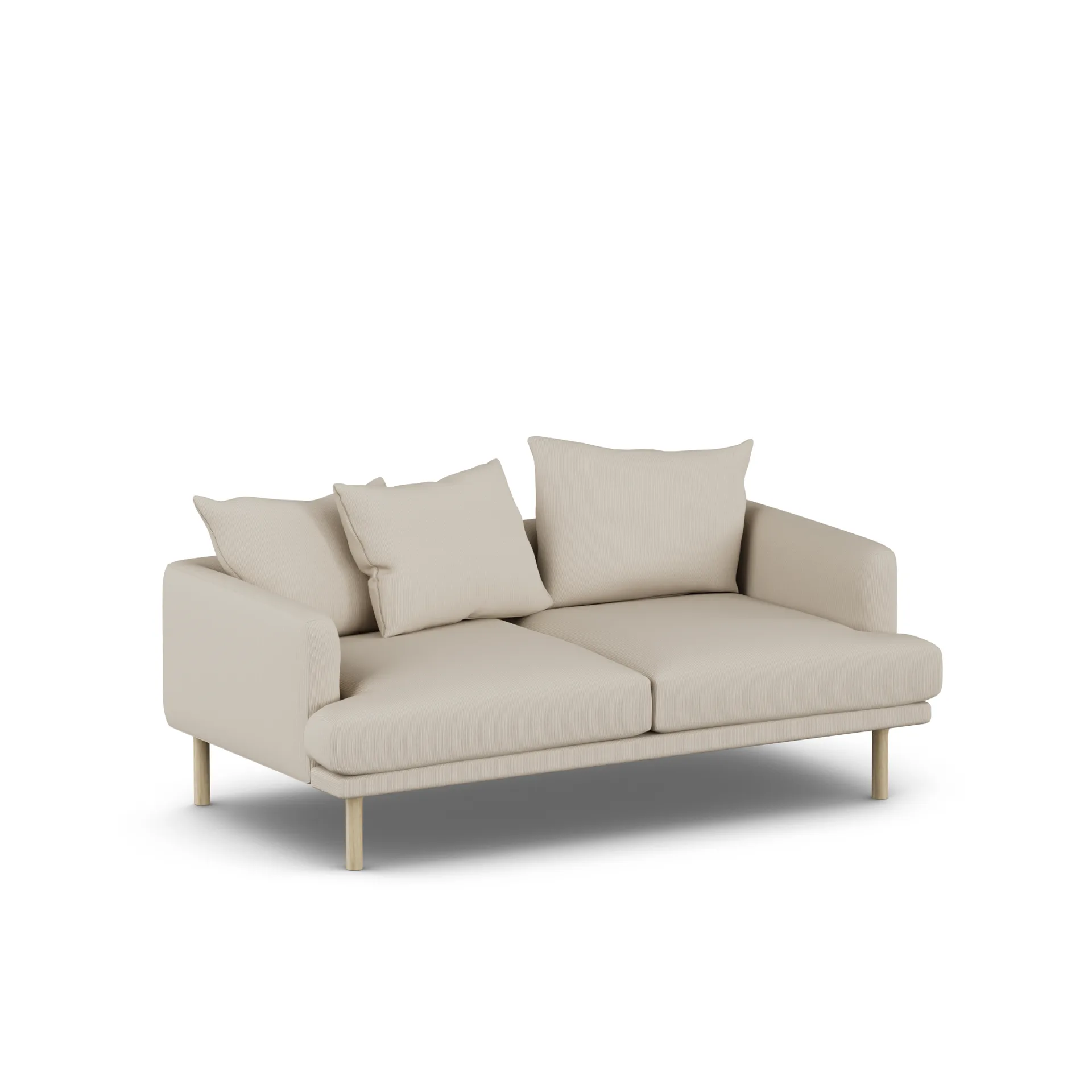 Sjövik sofa, Jump Beige 1956-white-oiled oak, 2,5-seater 1898