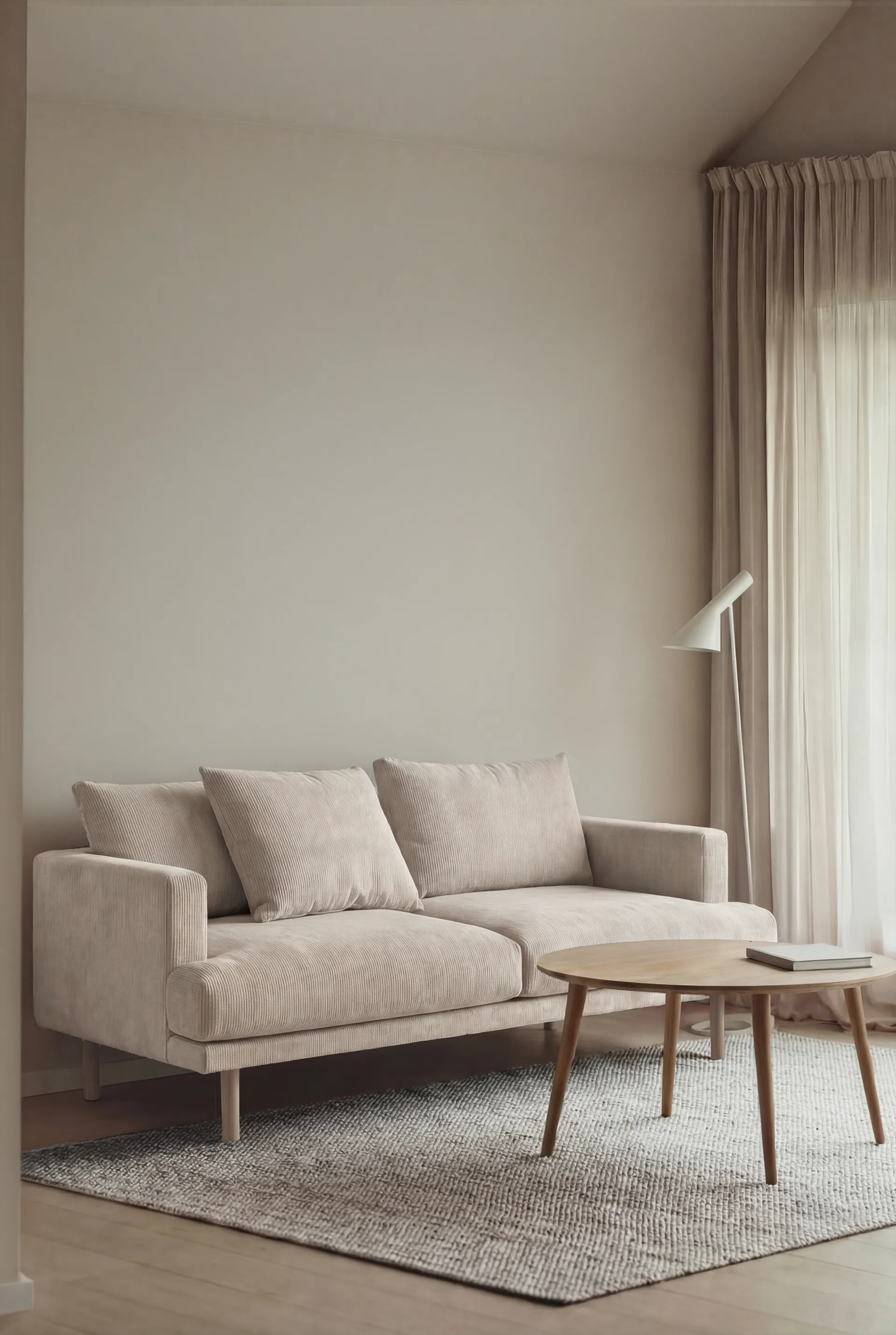 Sjövik sofa, Jump Beige 1956-white-oiled oak, 2,5-seater 1898
