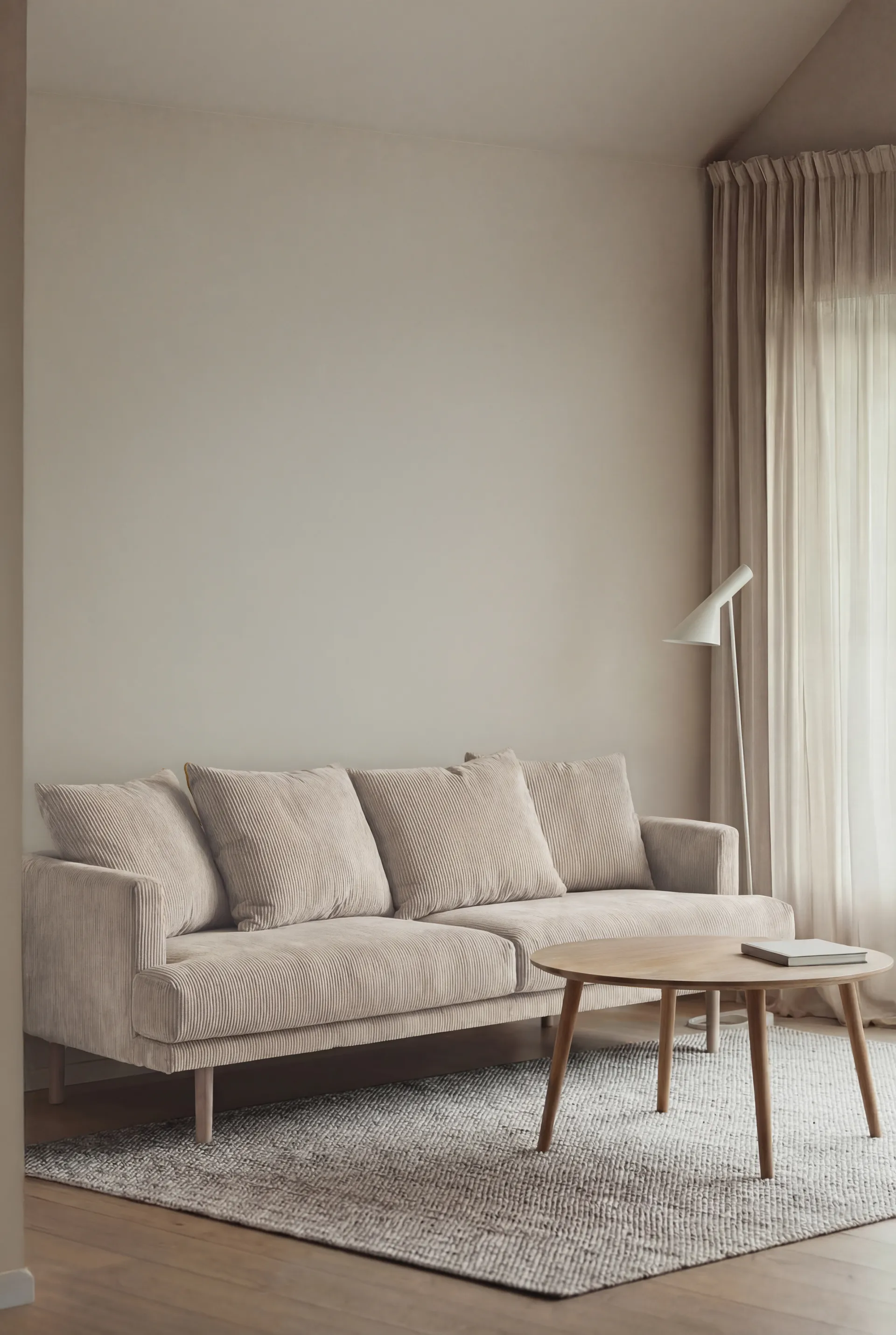 Sjövik sofa, Jump Beige 1956-white-oiled oak, 3-seater 1898