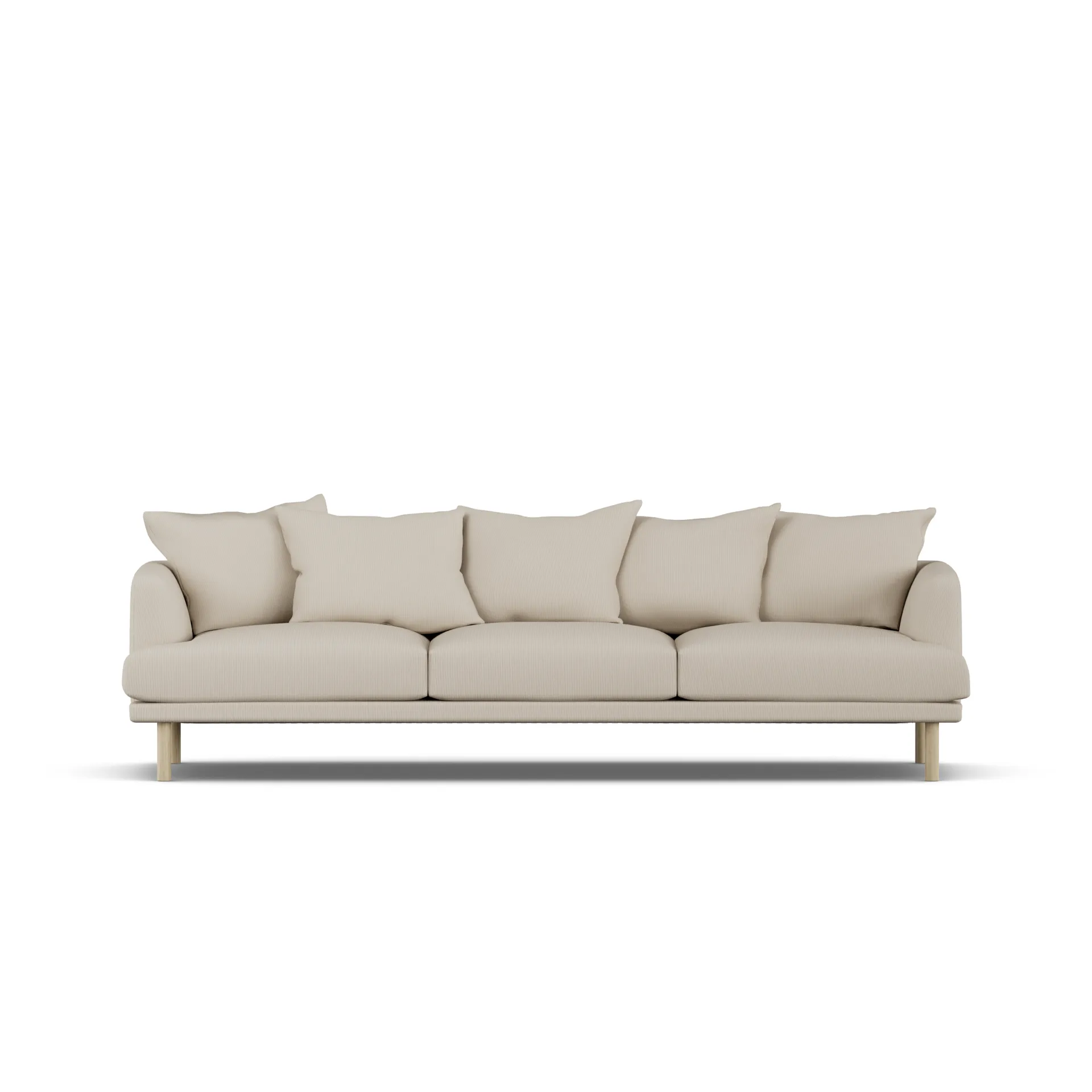 Sjövik sofa, Jump Beige 1956-white-oiled oak, 3,5-seater 1898