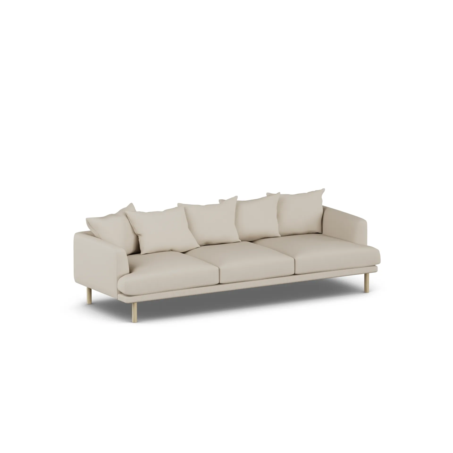 Sjövik sofa, Jump Beige 1956-white-oiled oak, 3,5-seater 1898
