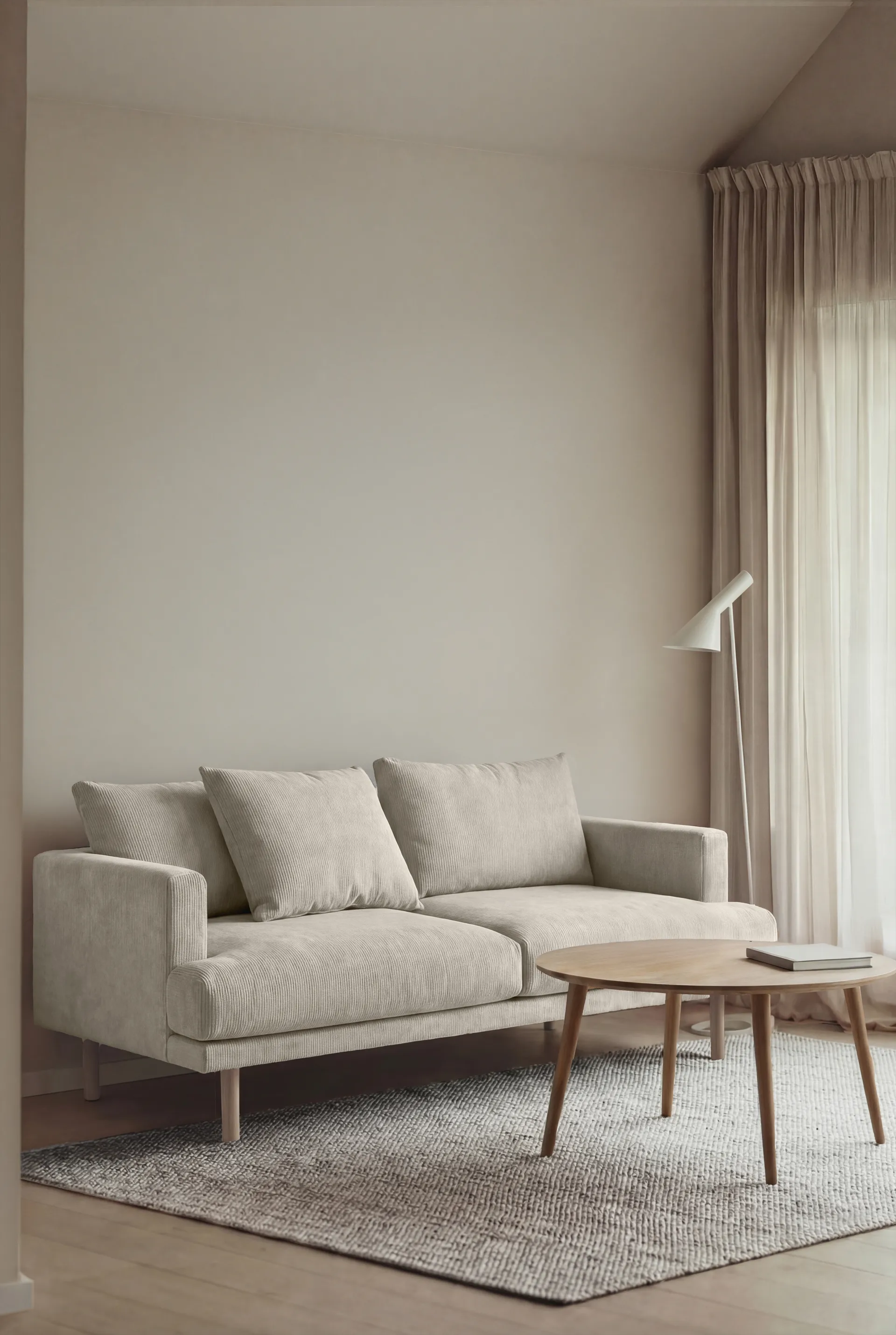 Sjövik sofa, Jump Off White 1954-white-oiled oak, 2,5-seater 1898