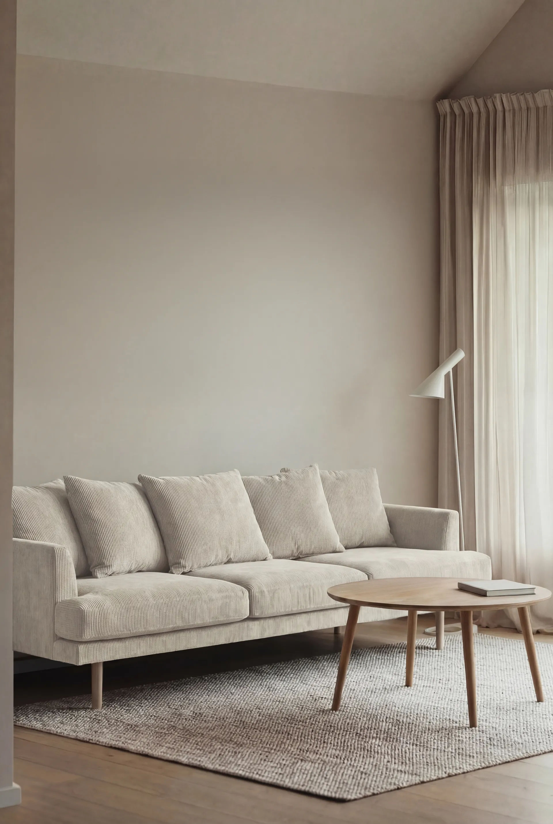 Sjövik sofa, Jump Off White 1954-white-oiled oak, 3,5-seater 1898