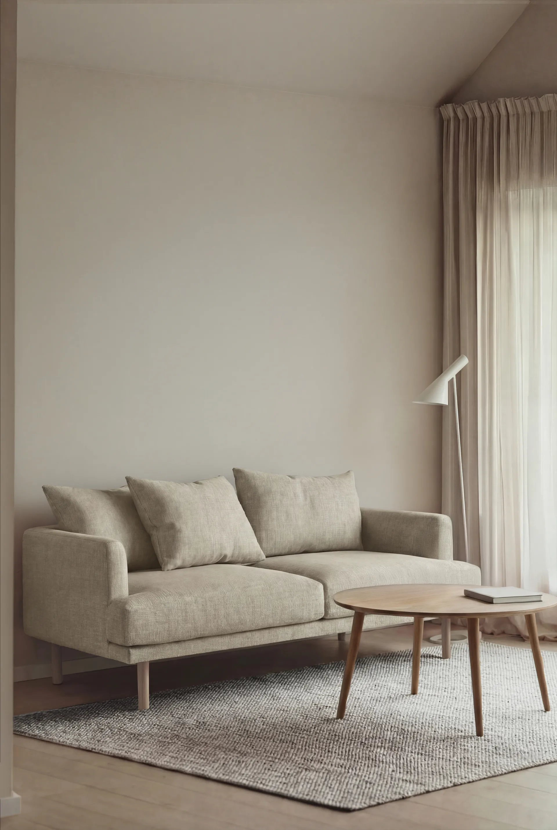 Sjövik sofa, Luiza Beige 3981-white-oiled oak, 2,5-seater 1898