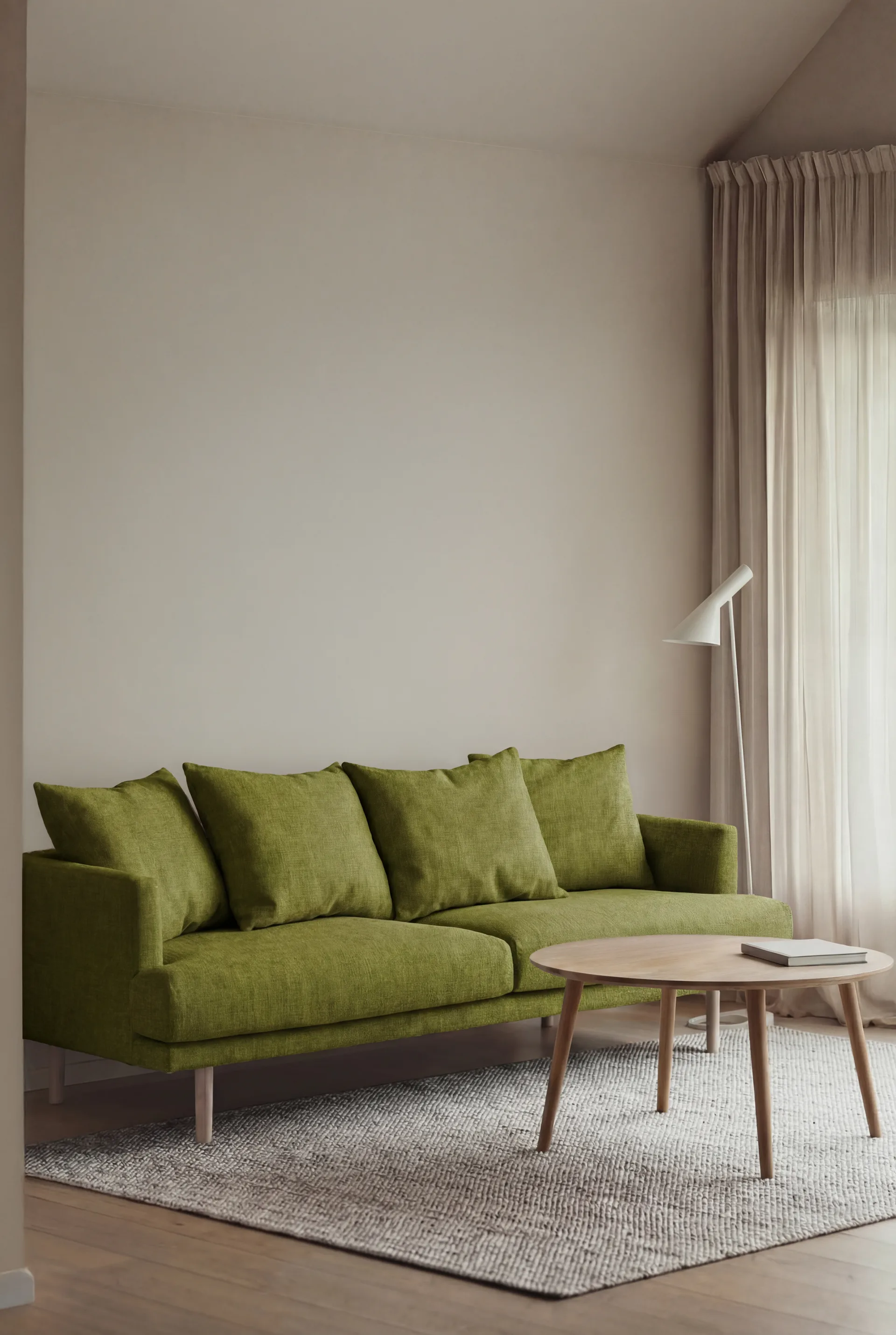 Sjövik sofa, Luiza Green 3975-white-oiled oak, 3-seater 1898