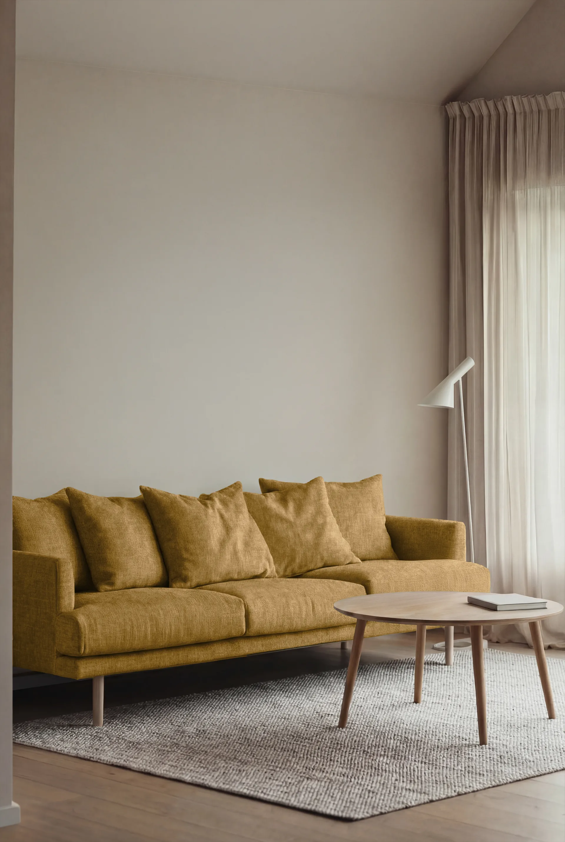 Sjövik sofa, Luiza Mustard 3972-white-oiled oak, 3,5-seater 1898