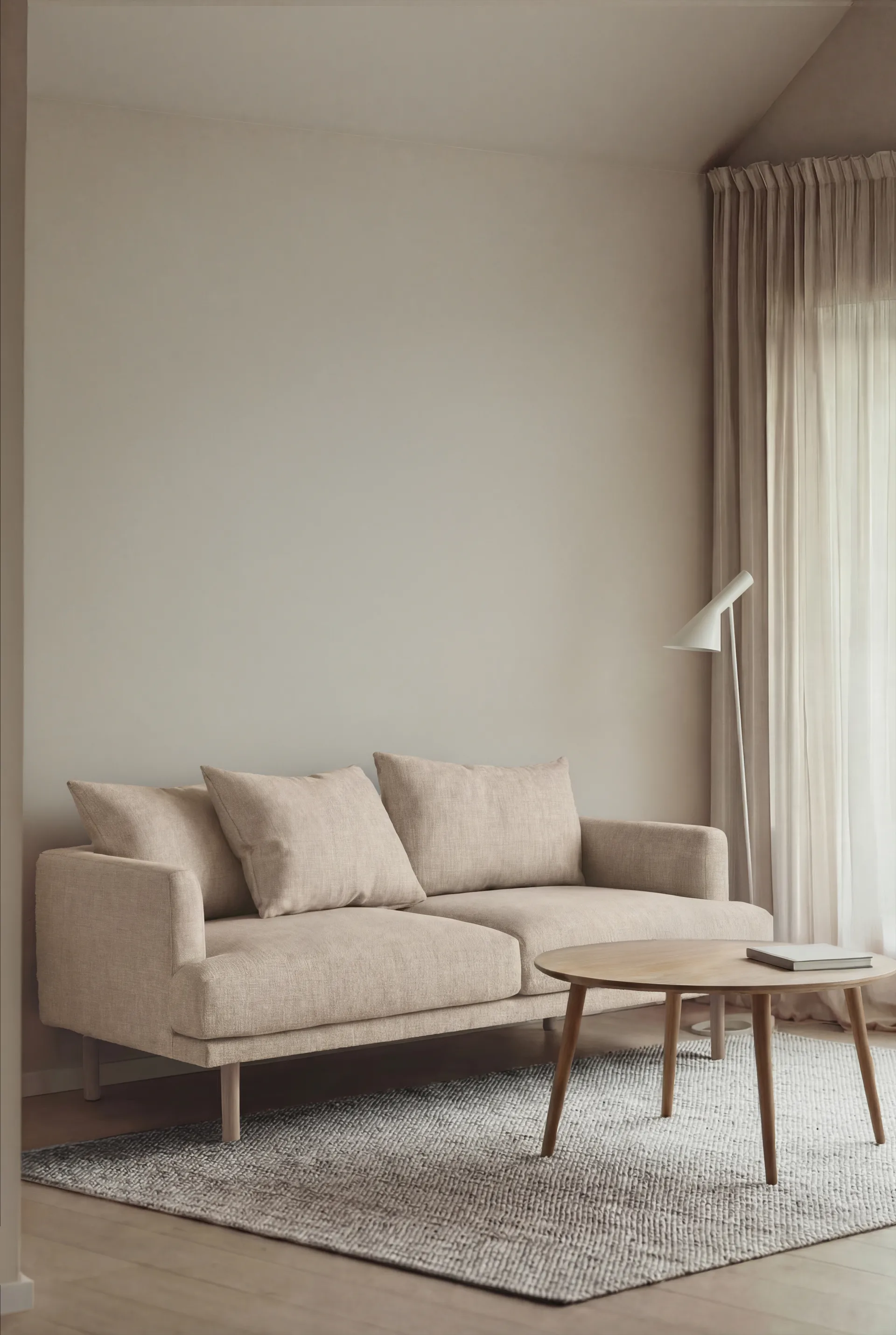 Sjövik sofa, Same Beige 6670-white-oiled oak, 2,5-seater 1898