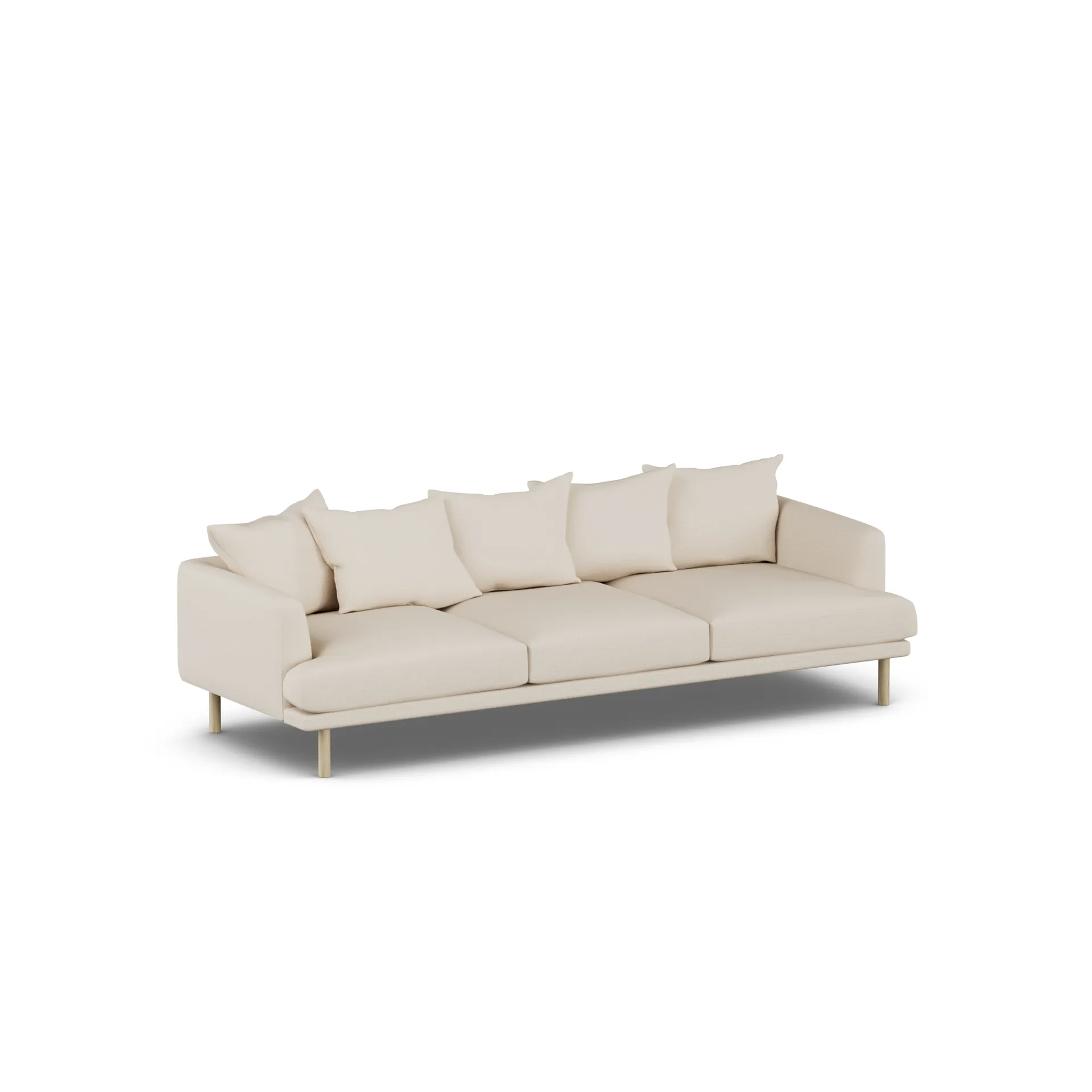 Sjövik sofa, Same Beige 6670-white-oiled oak, 3,5-seater 1898