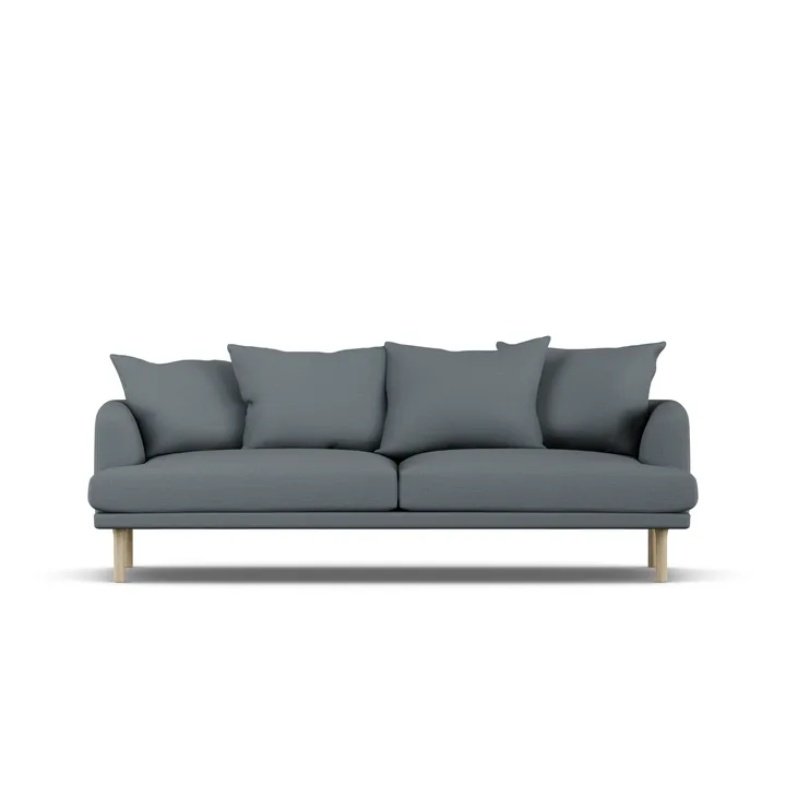 Sjövik sofa - Same Blue 6678-white-oiled oak, 3-seater - 1898