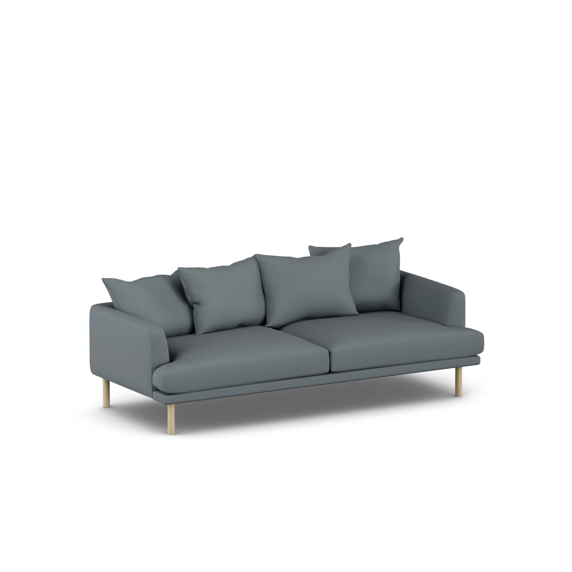 Sjövik sofa, Same Blue 6678-white-oiled oak, 3-seater 1898