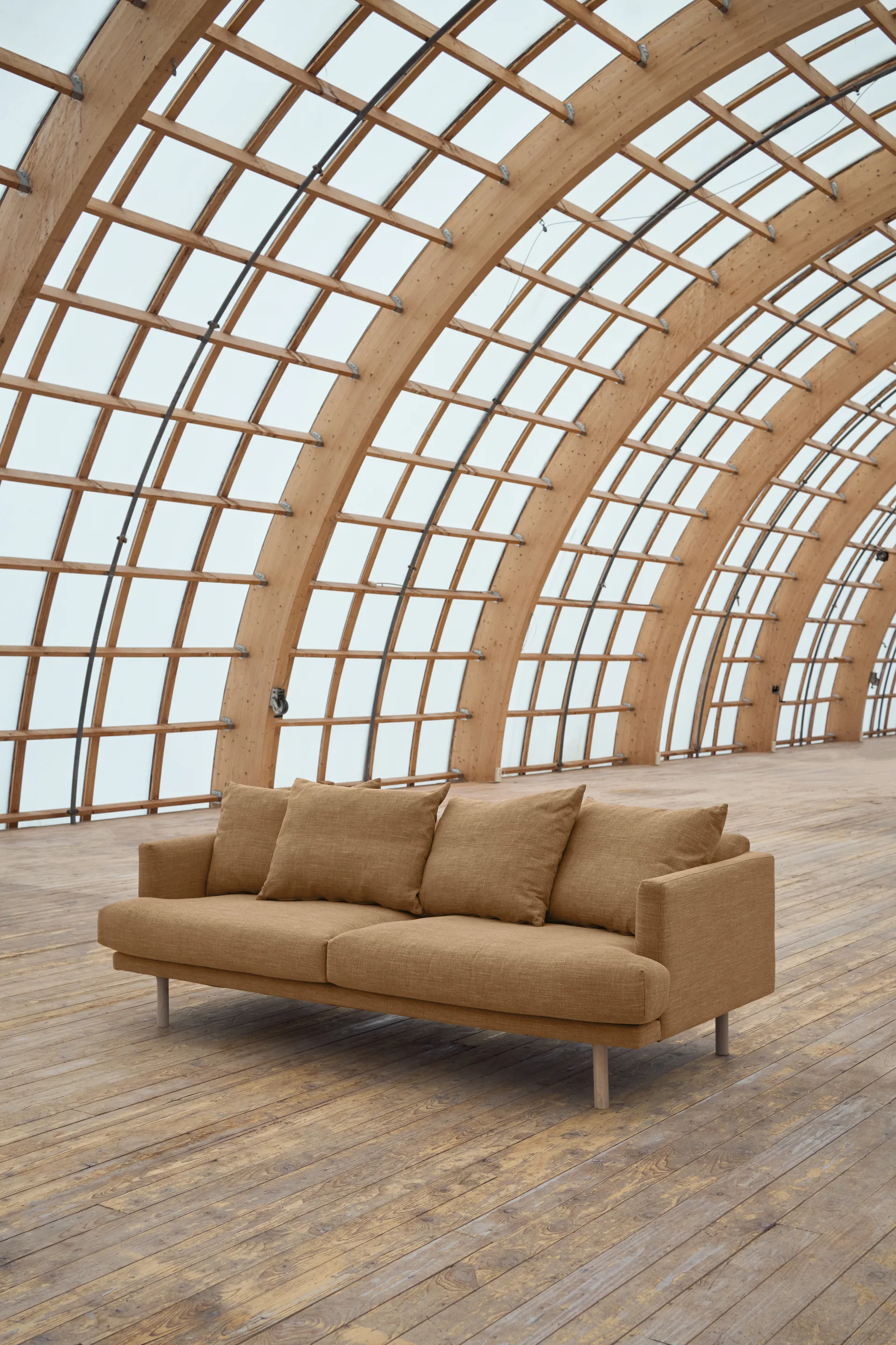 Sjövik sofa, Same Ochre 6676-white-oiled oak, 3-seater 1898