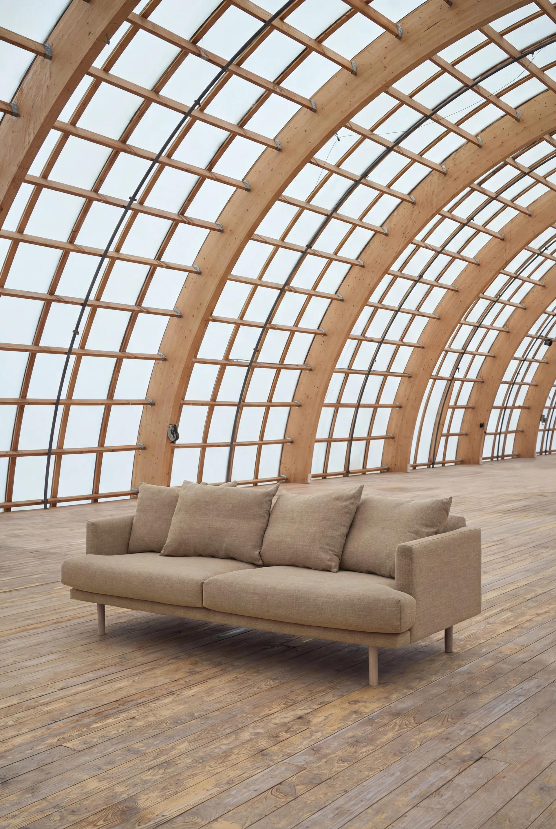 Sjövik sofa, Same Sand 6672-white-oiled oak, 3-seater 1898