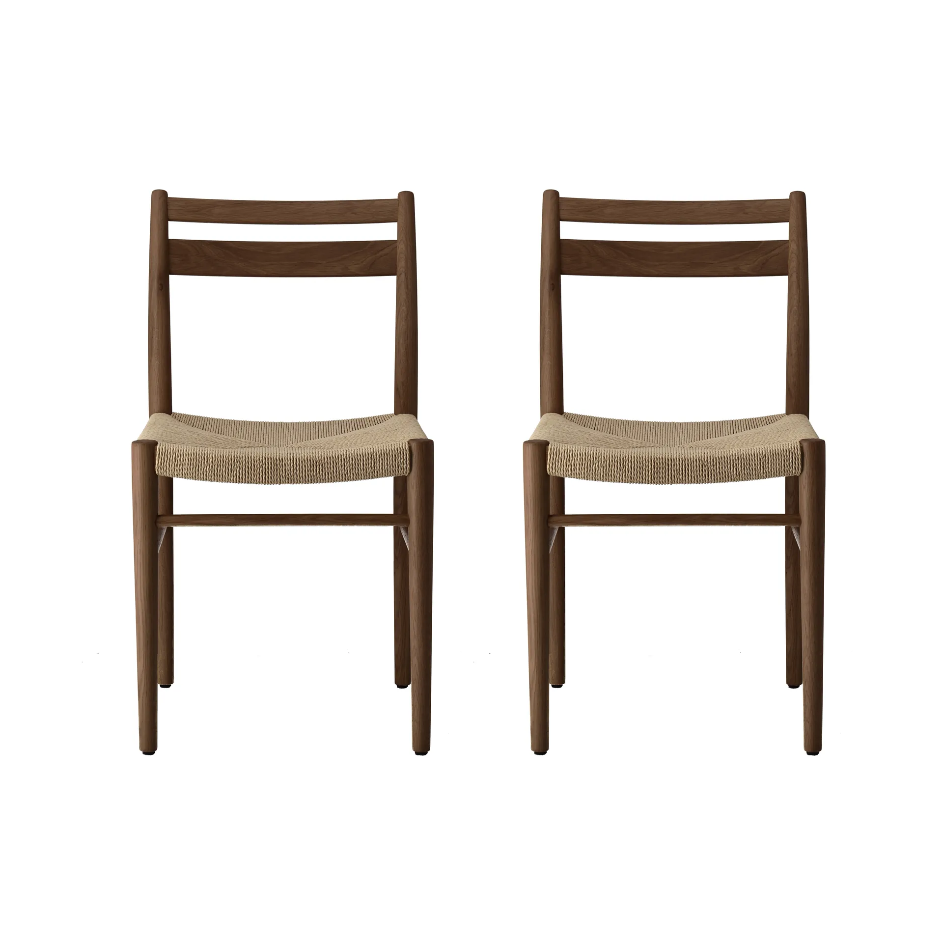 Smoked lacquered oak-natural woven, 2-pack 1898