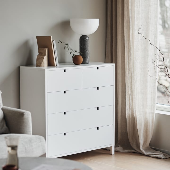 Square dresser 2+3 drawers, White 1898