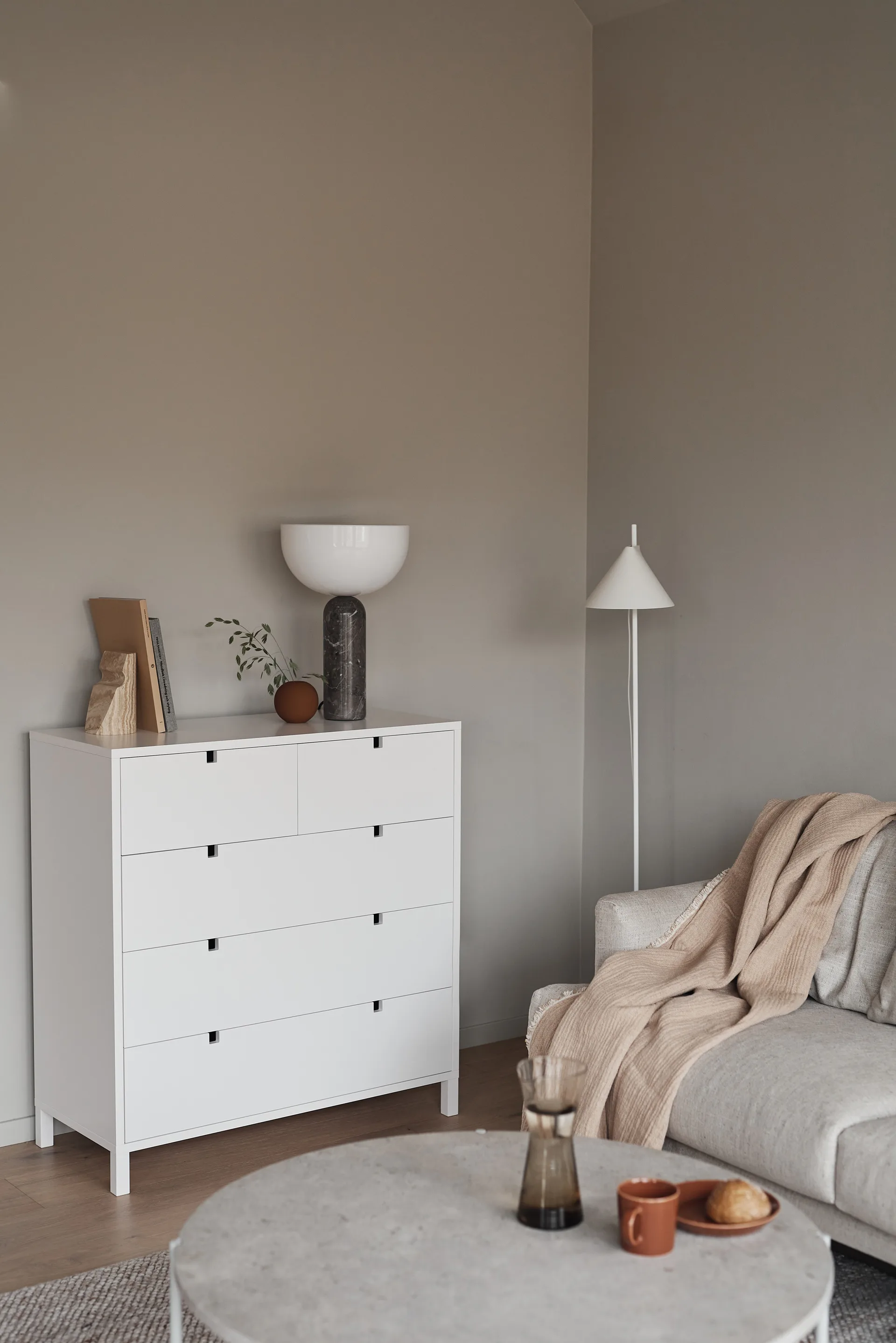 Square dresser 2+3 drawers, White 1898