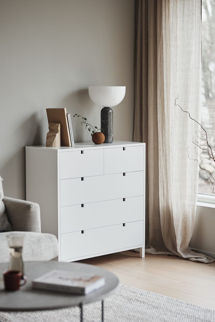 Square dresser 2+3 drawers, White 1898