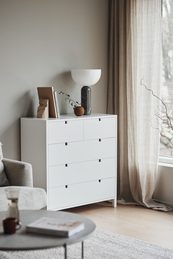 Square dresser 2+3 drawers - White - 1898