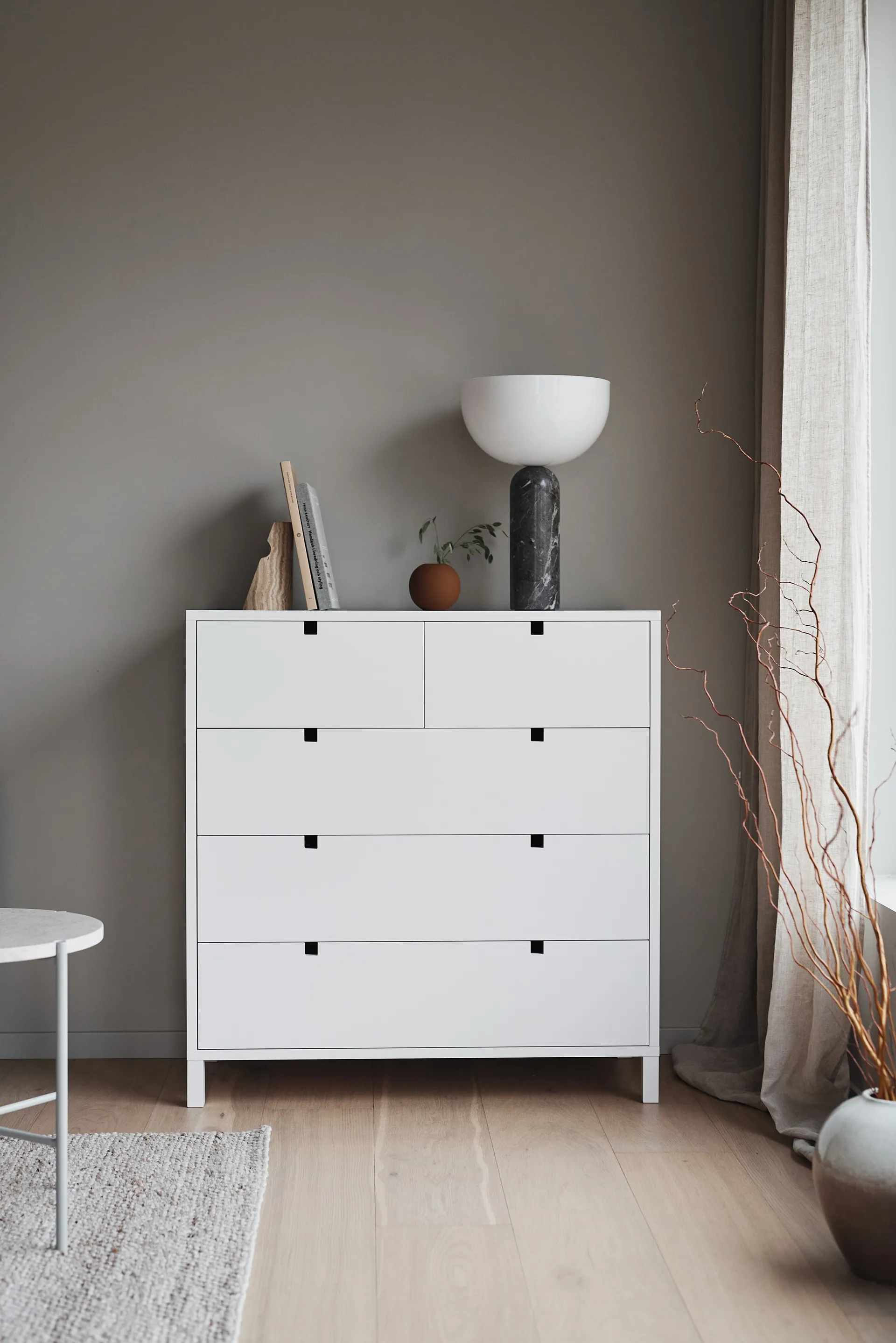 Square dresser 2+3 drawers, White 1898