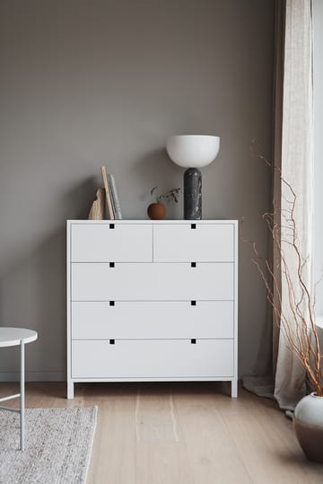 Square dresser 2+3 drawers - White - 1898