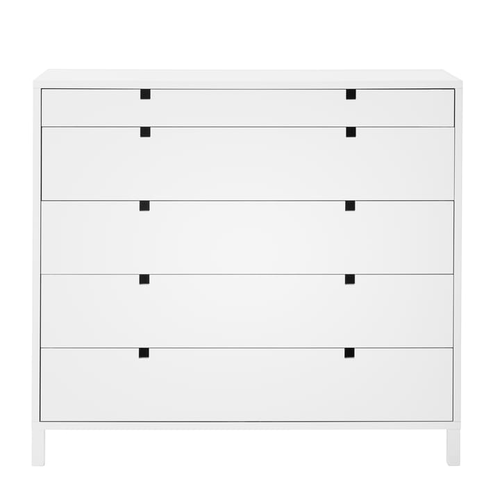 Square dresser 5 drawers - White - 1898