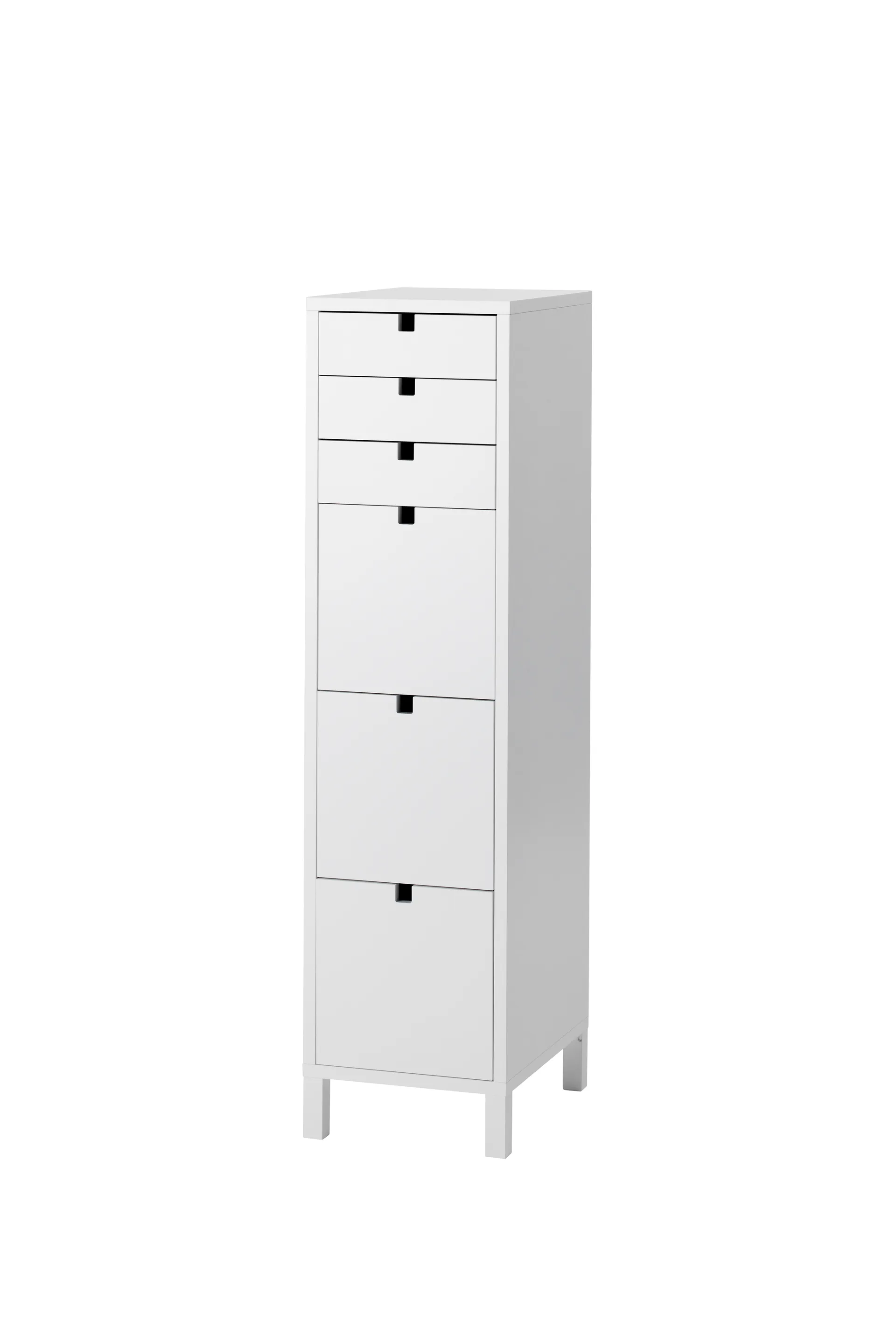 Square dresser narrow 6 drawers, White 1898