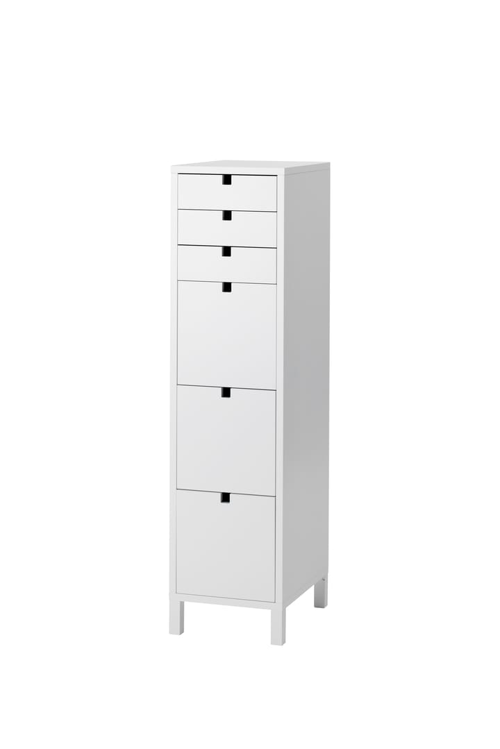 Square dresser narrow 6 drawers - White - 1898