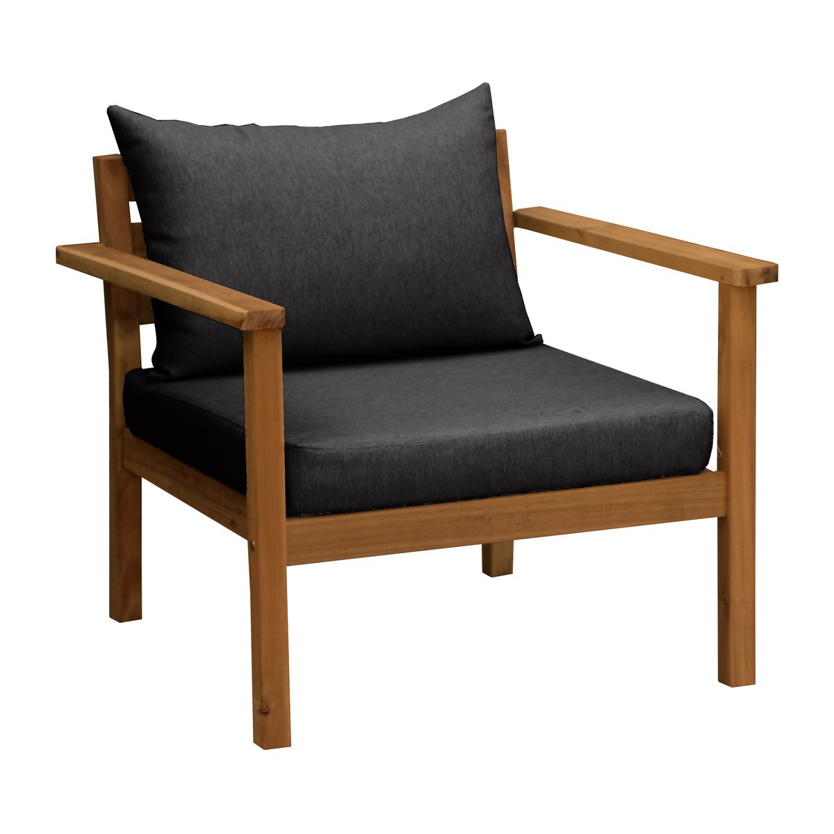 1898 Stockaryd lounge armchair teak/dark grey | Scandinavian Design | Grey