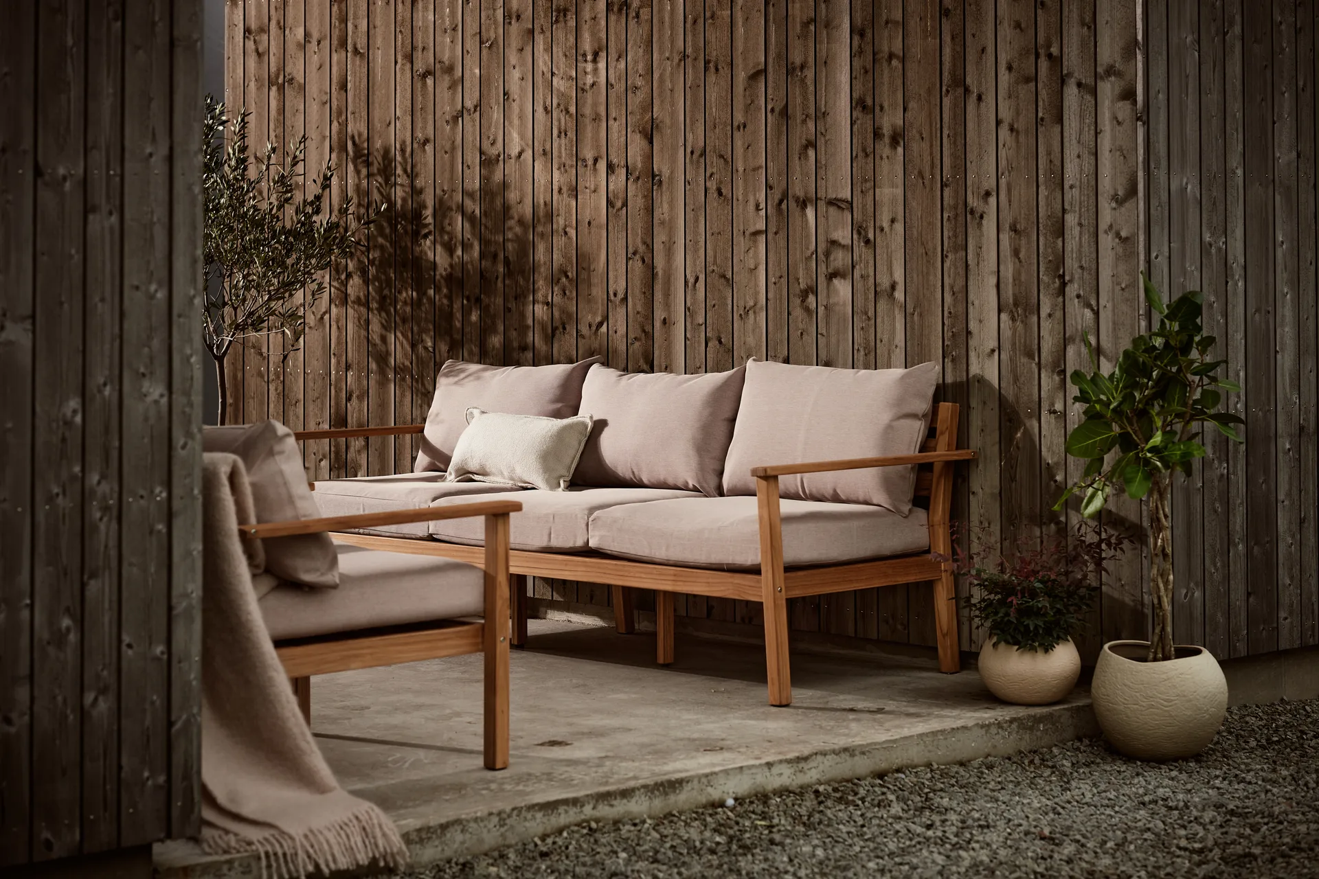 Stockaryd sofa 3-seater teak/beige,  1898