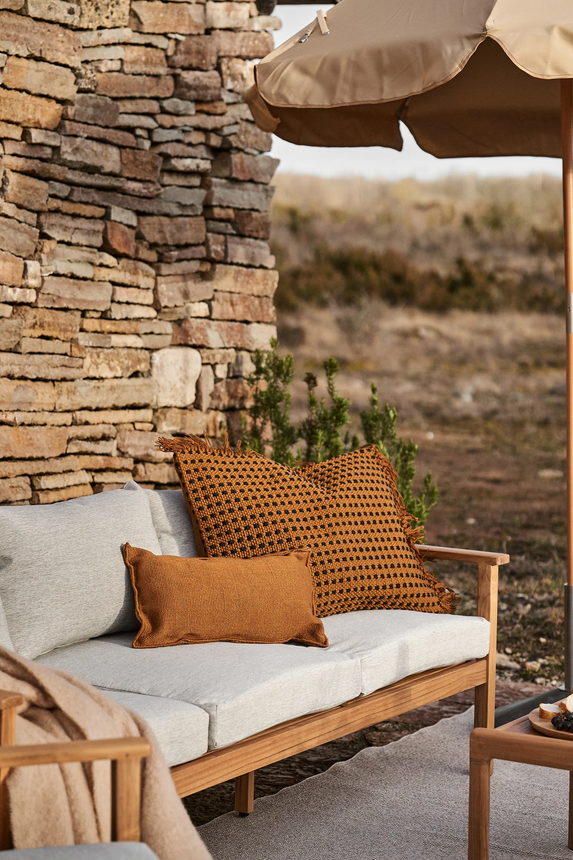 Stockaryd sofa 3-seater teak/light grey,  1898