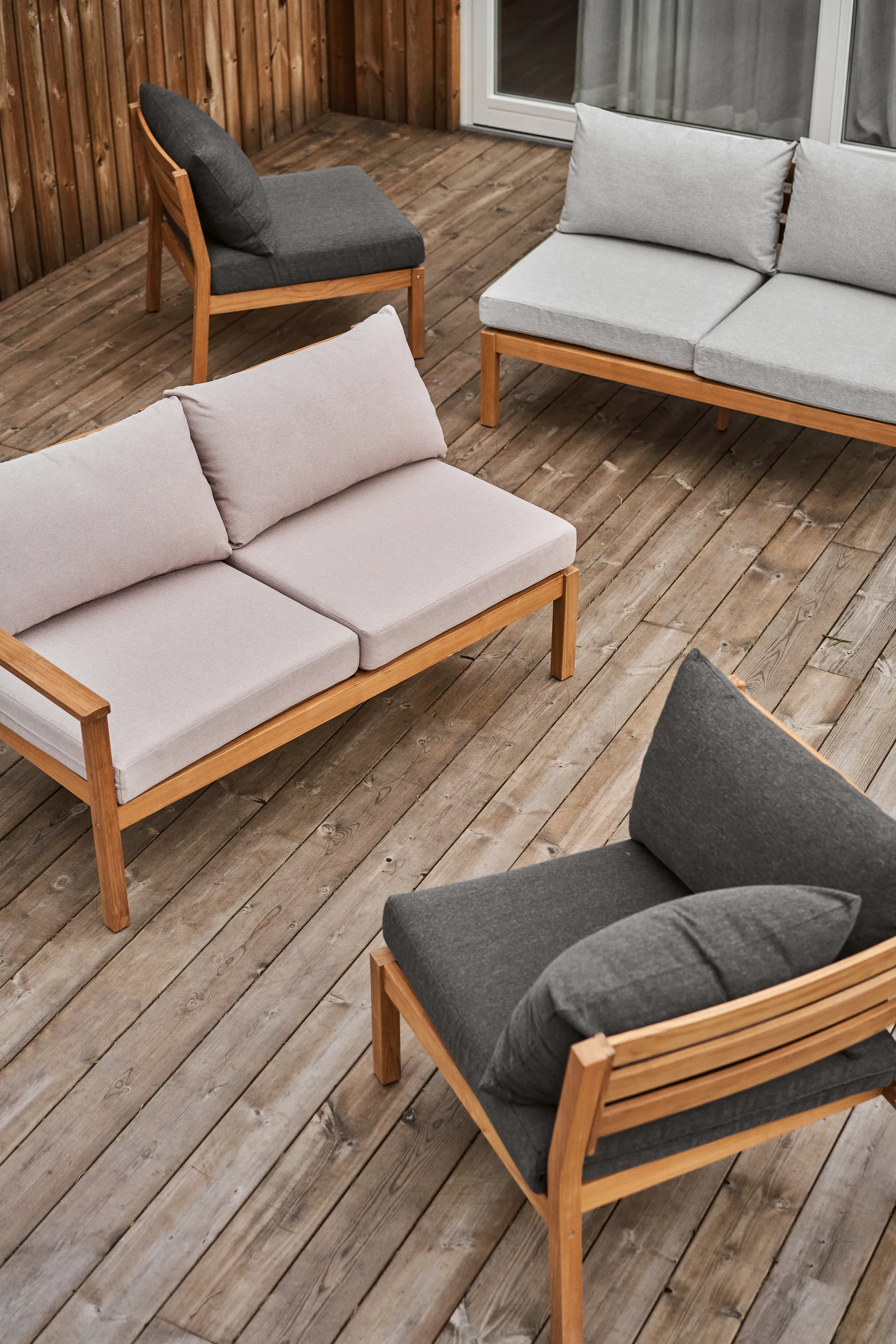 Stockaryd sofa module corner section teak/dark grey 1898