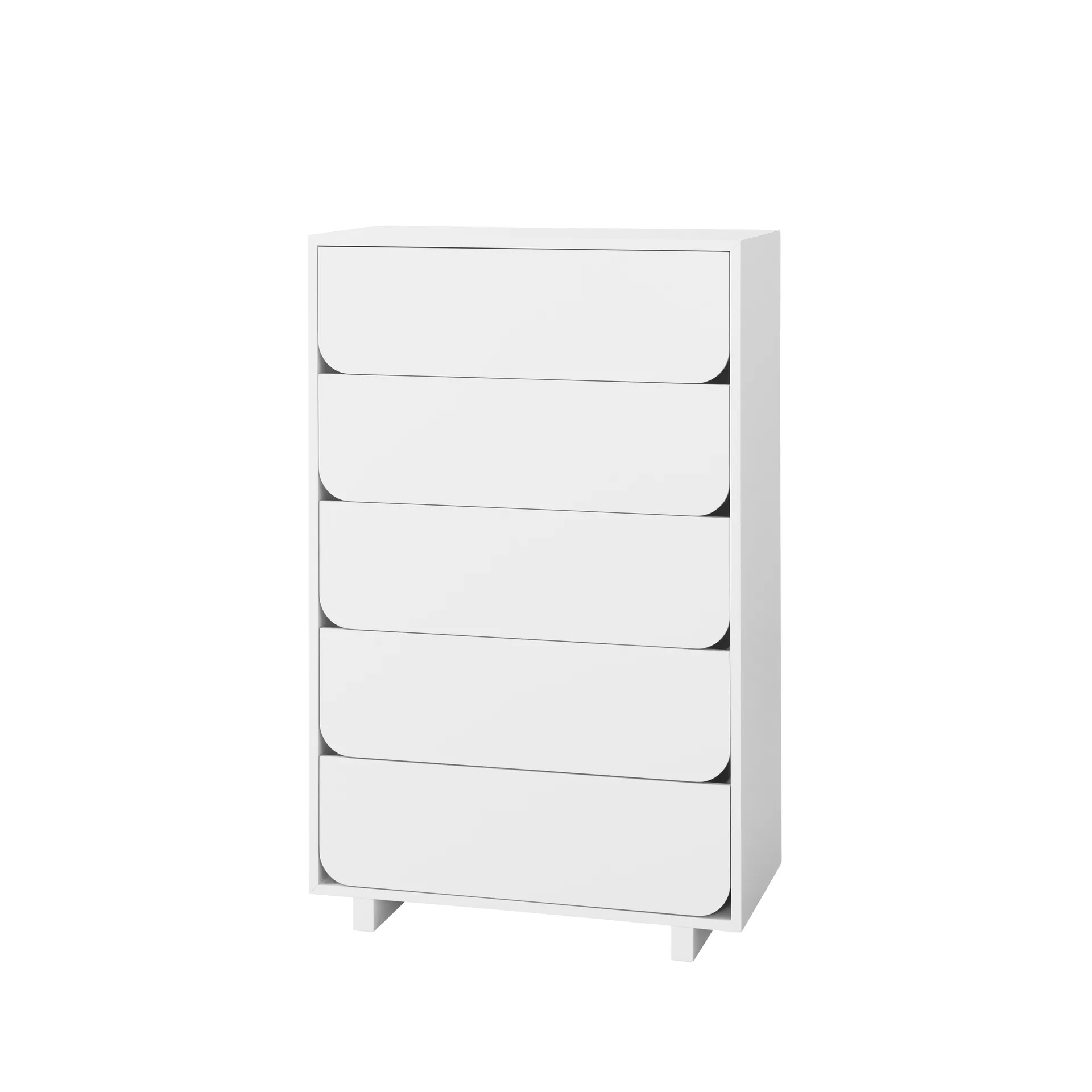 Vidja high chest of draws, White lacq. 5 box 1898