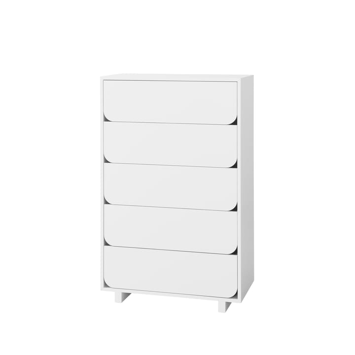 Vidja high chest of draws, White lacq. 5 box 1898