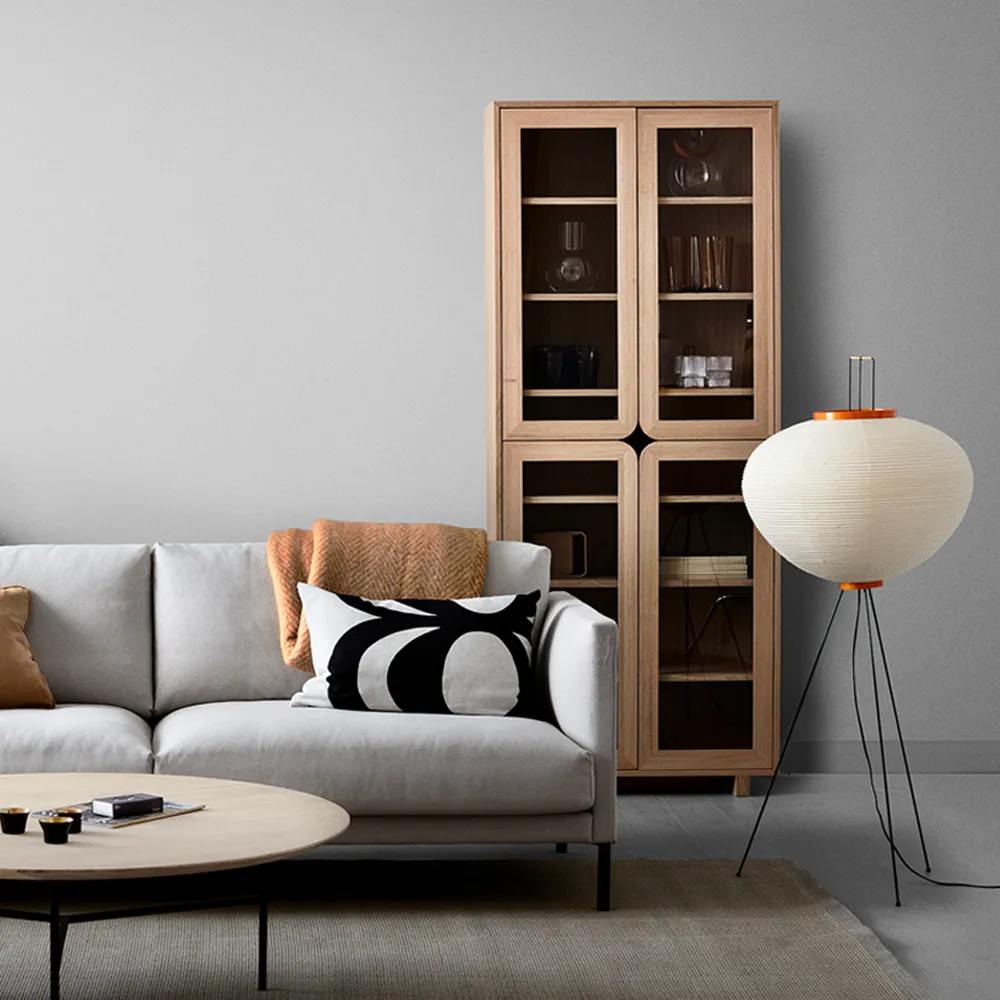 Vidja hight display cabinet, White pigmented oak 1898