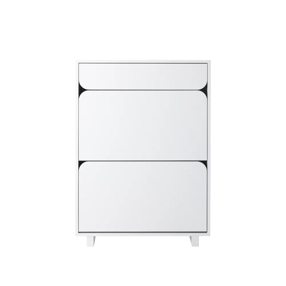 Vidja shoe cabinet, White lack. 2 fack+1 draw 1898