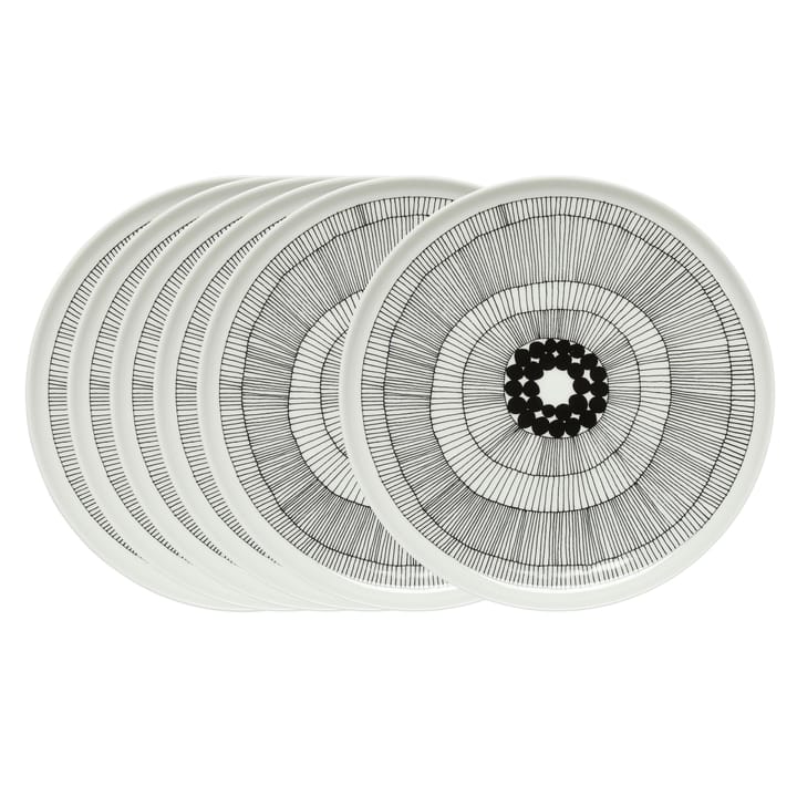 Siirtolapuutarha plate Ø 25 cm, 6-pack - black-white - Marimekko