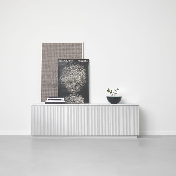 Beam side table - Light grey, base in white oiled oak - A2