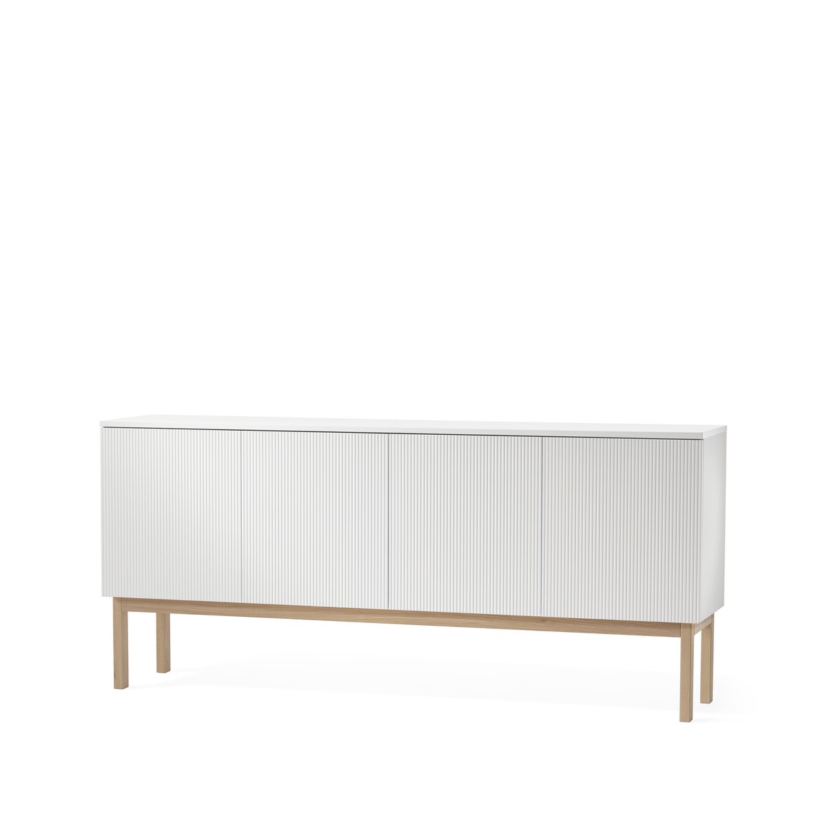 A2 Beam side table White lacquer, stand in white oiled oak