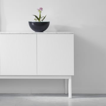 Beam side table - White lacquer, white base, tabletop in carrara marble - A2