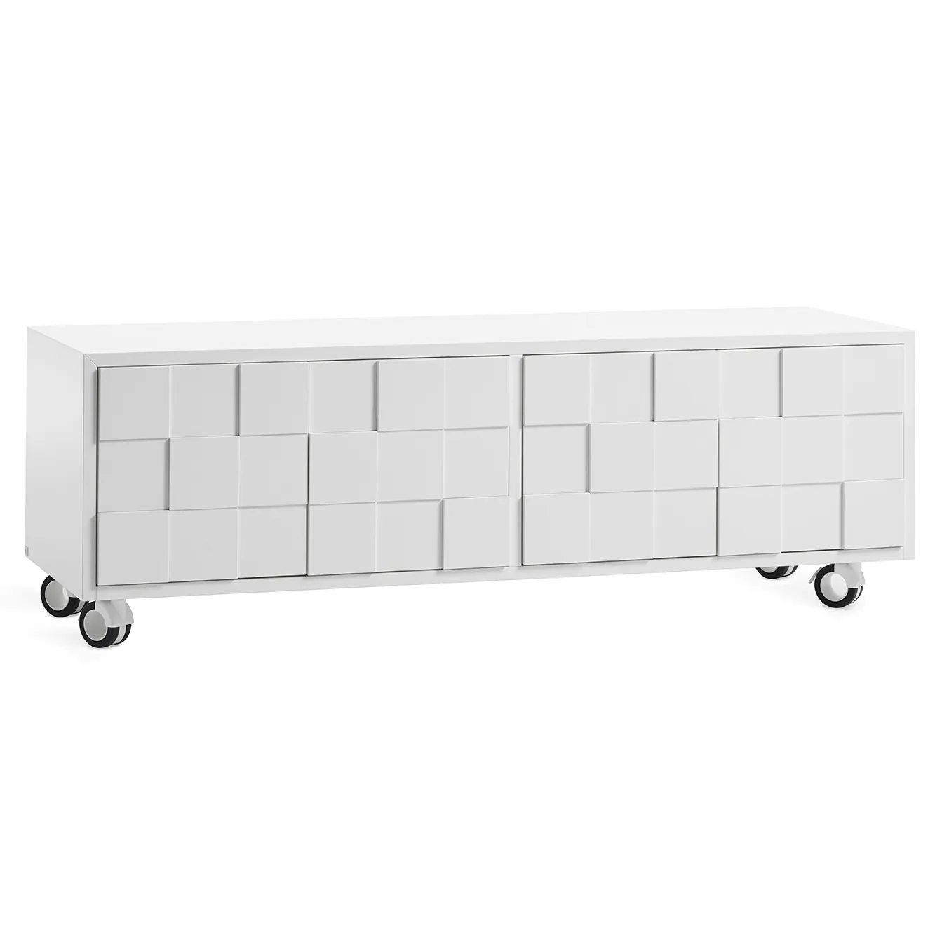 Collect 2010 media bench with hjul, White A2