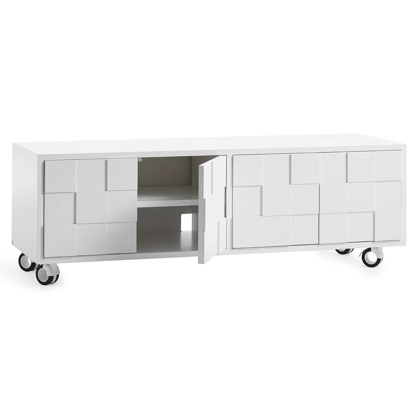 Collect 2010 media bench with hjul, White A2