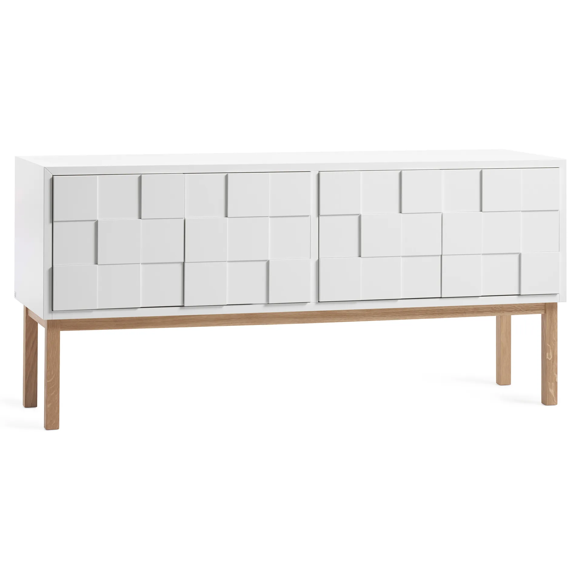 Collect 2010 media bench with leg, White oiled oak A2